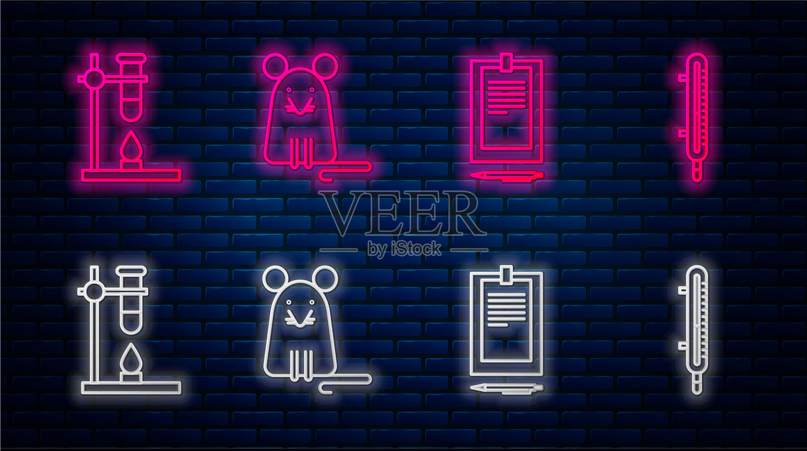 设置线鼠剪贴板与文件玻璃测试插画图片素材