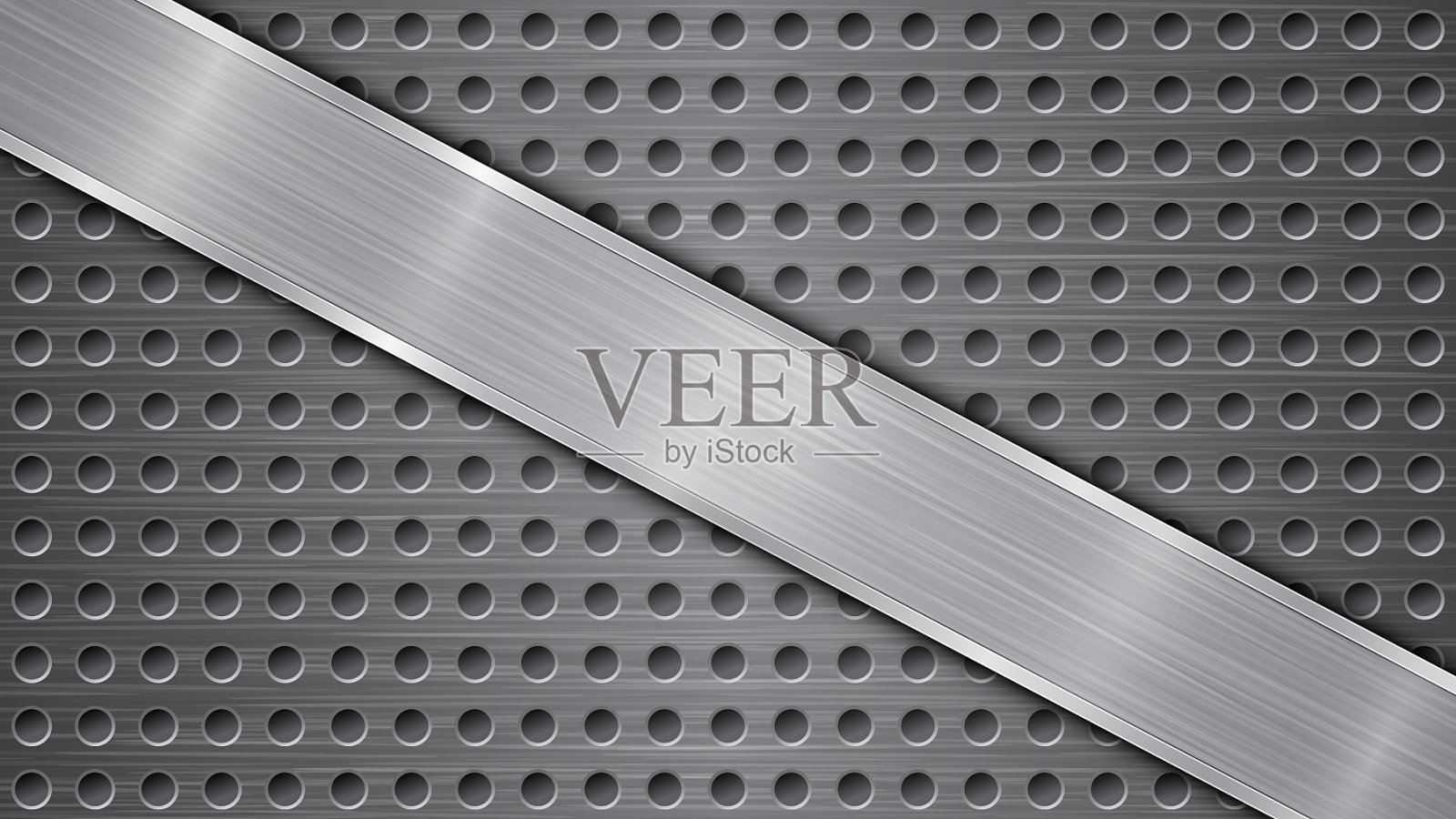 金属背景与孔和抛光板插画图片素材
