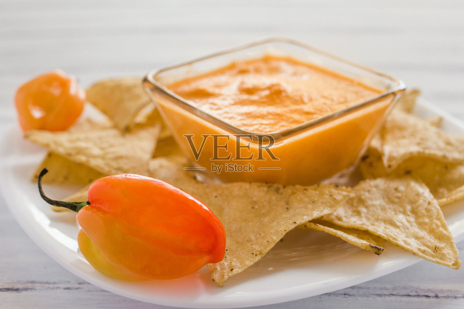 哈瓦那辣椒酱，哈瓦那辣椒酱，辛辣成熟的哈瓦那辣椒，墨西哥的墨西哥食物照片摄影图片