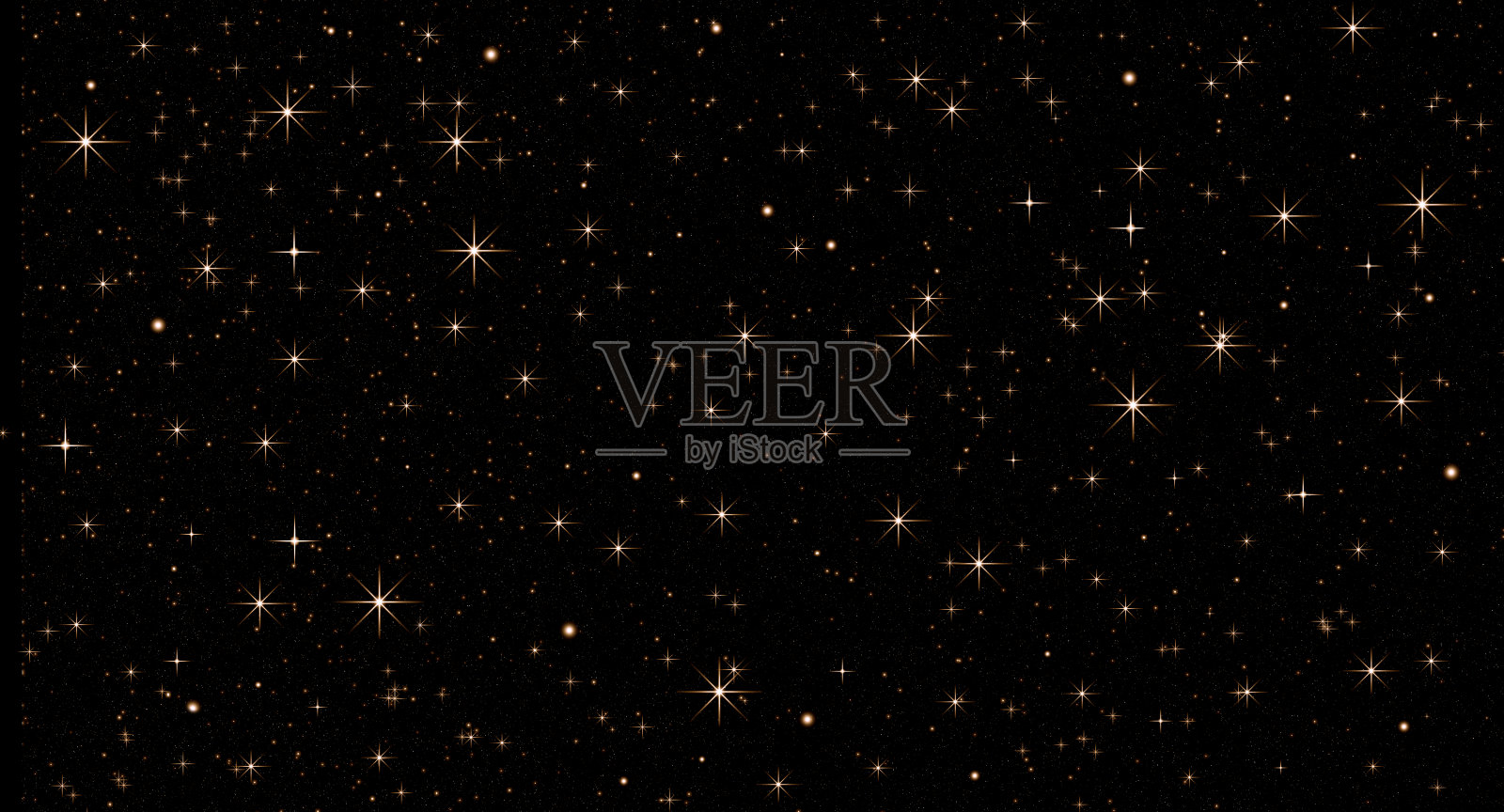 金色的星星在黑色的天空，节日，金色的粒子，许多星星，太空，宇宙，夜空，圣诞节，星星闪亮照片摄影图片