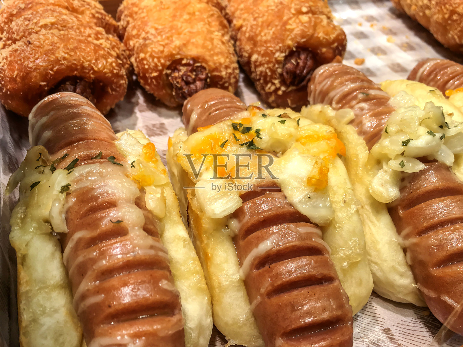 烤芝士热狗照片摄影图片