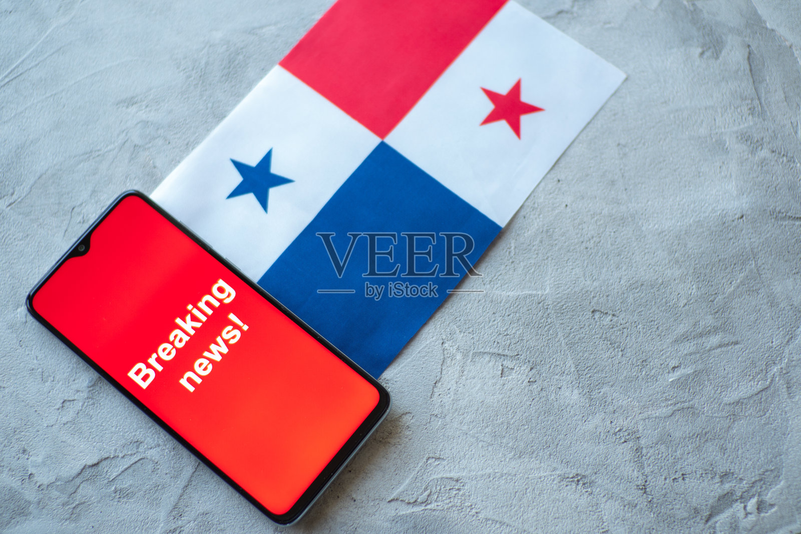 爆炸性新闻，巴拿马国旗和题词新闻照片摄影图片