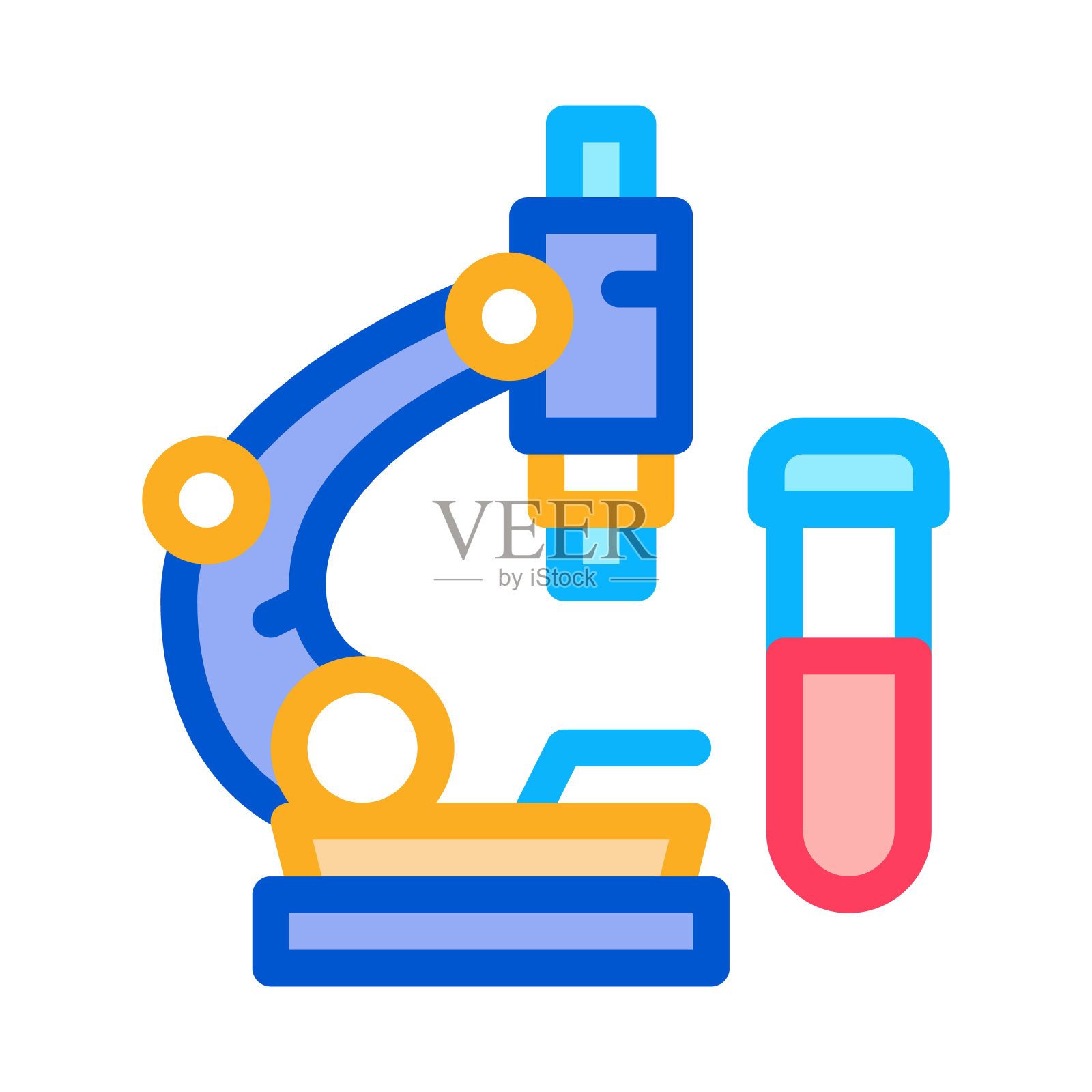 显微镜下的血液测试图标矢量轮廓图插画图片素材