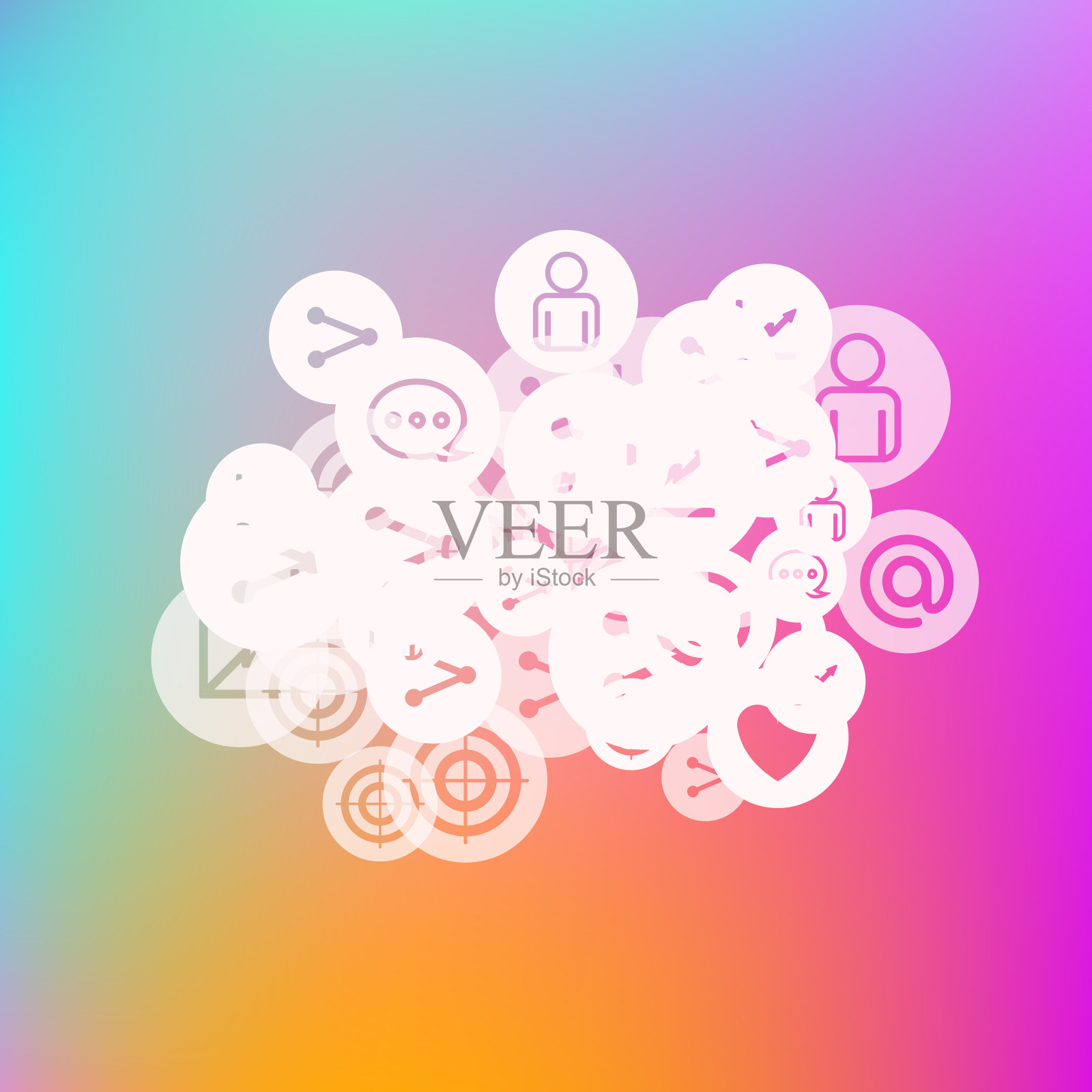 社交媒体营销，沟通网络插画图片素材