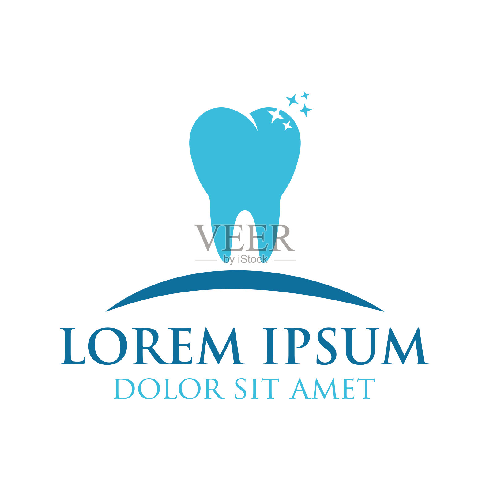 牙齿图标矢量标志模板，牙科矢量标志模板插画图片素材