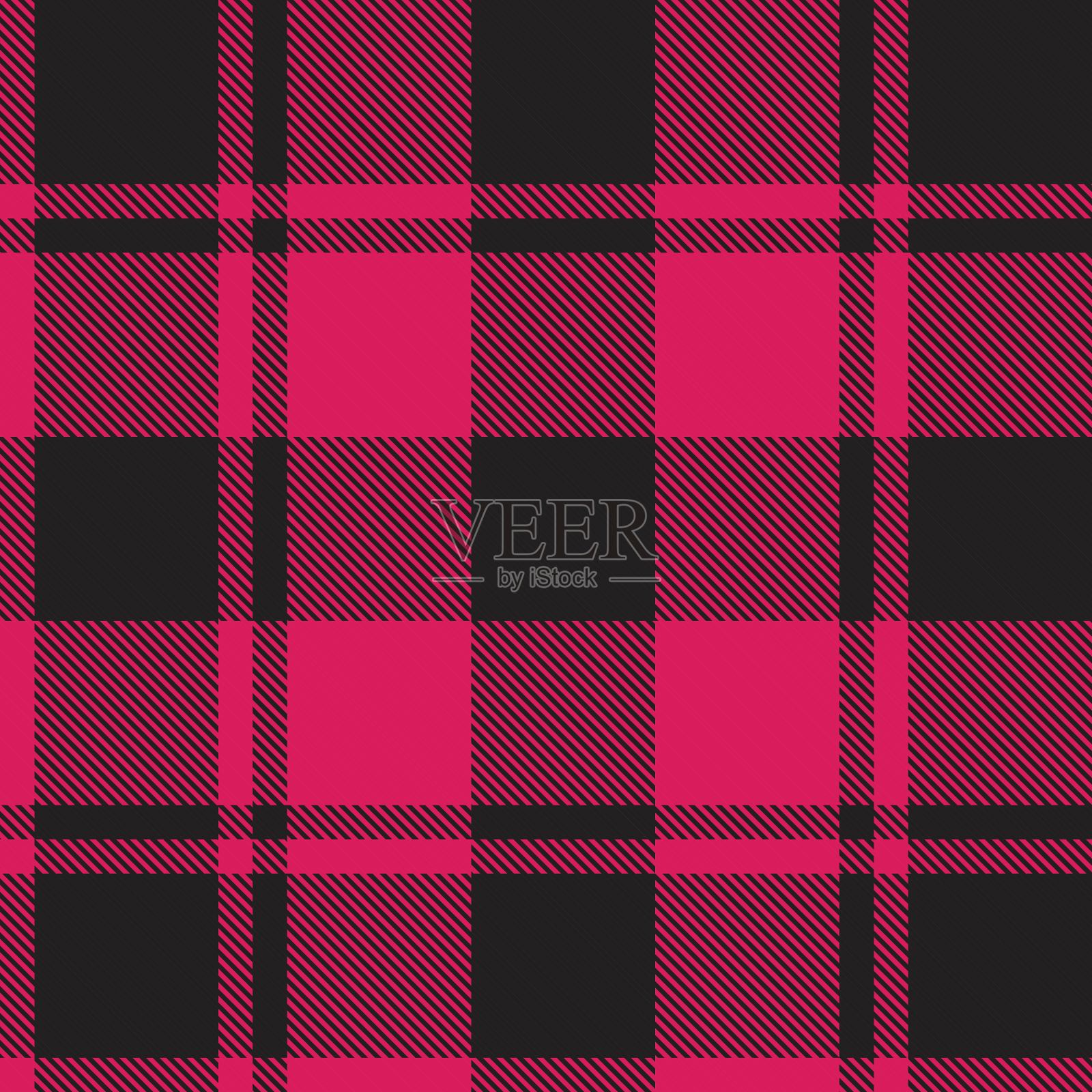 粉红色格子呢格子无缝图案插画图片素材