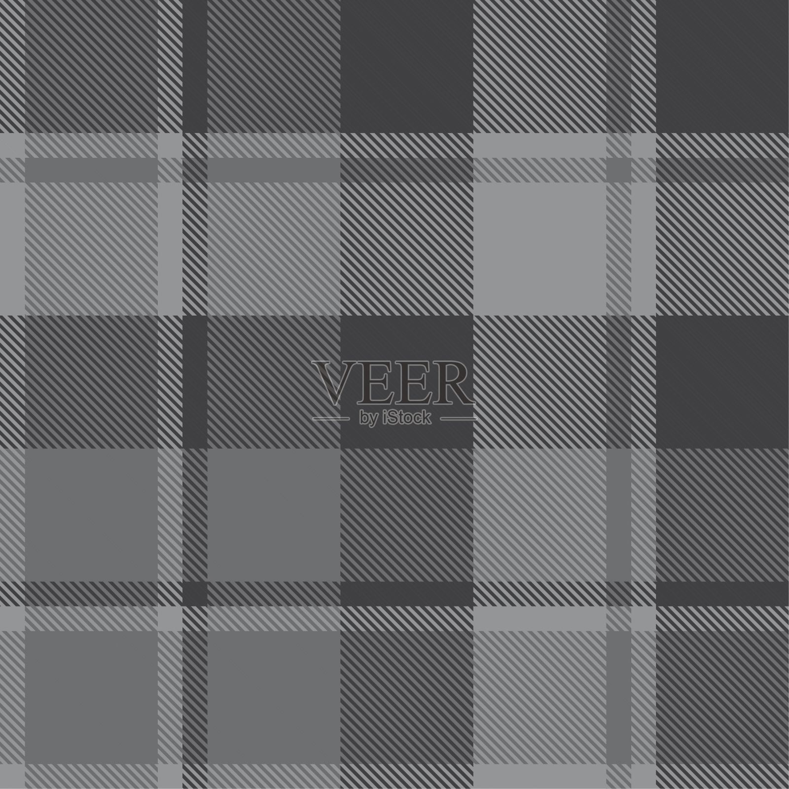 灰色格子呢格子无缝图案插画图片素材