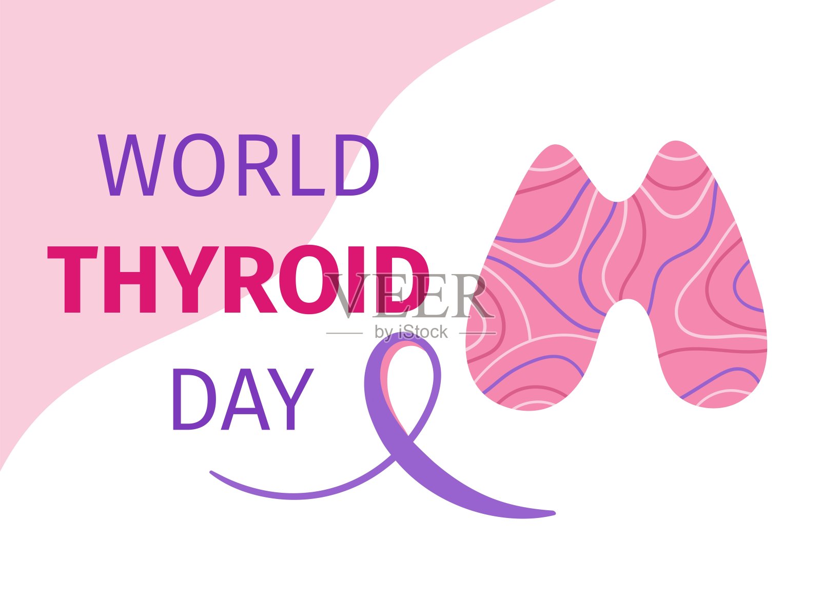 世界甲状腺日。国际上对甲状腺疾病的认识。插画图片素材
