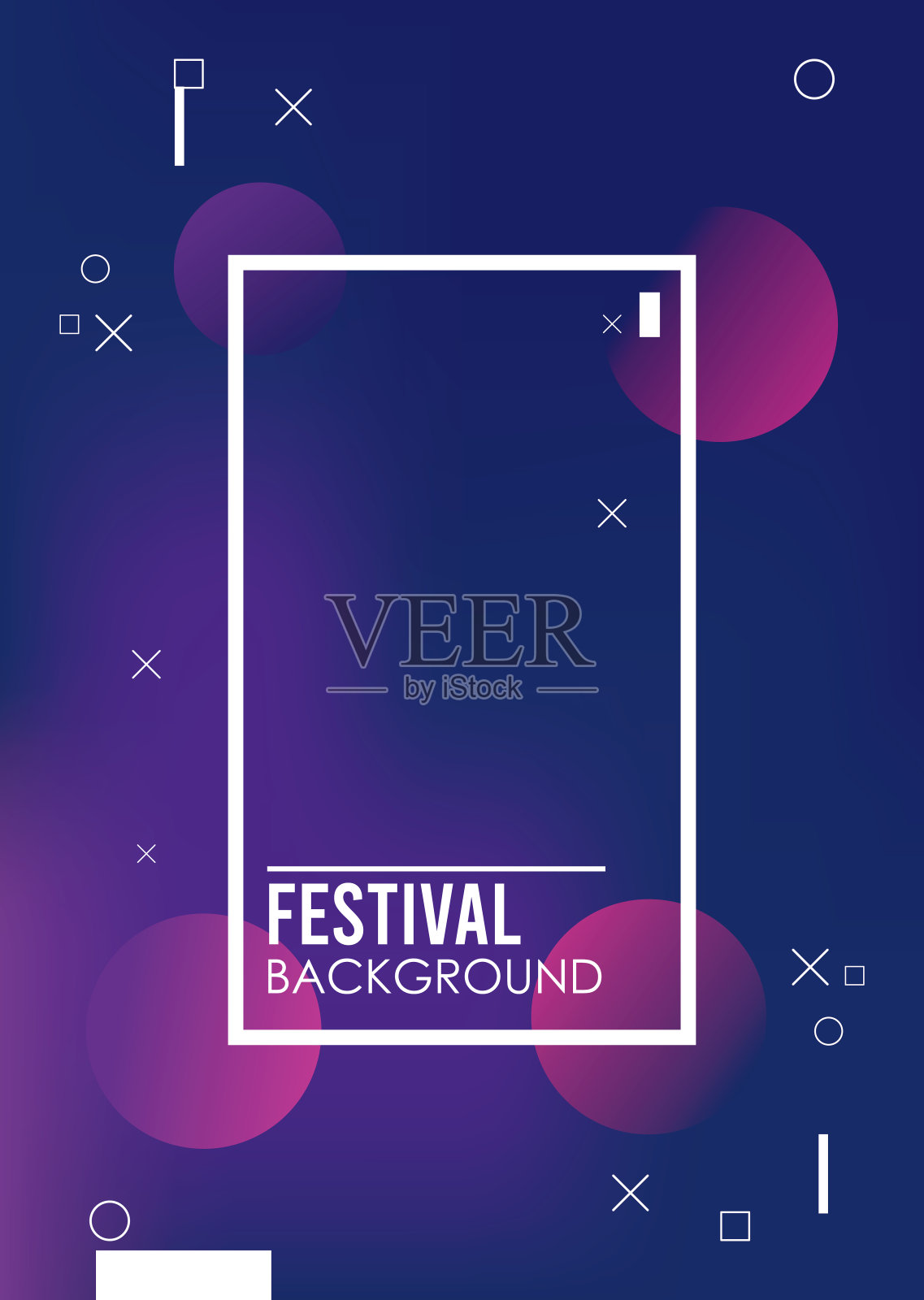 方形框架在色彩丰富的节日背景插画图片素材