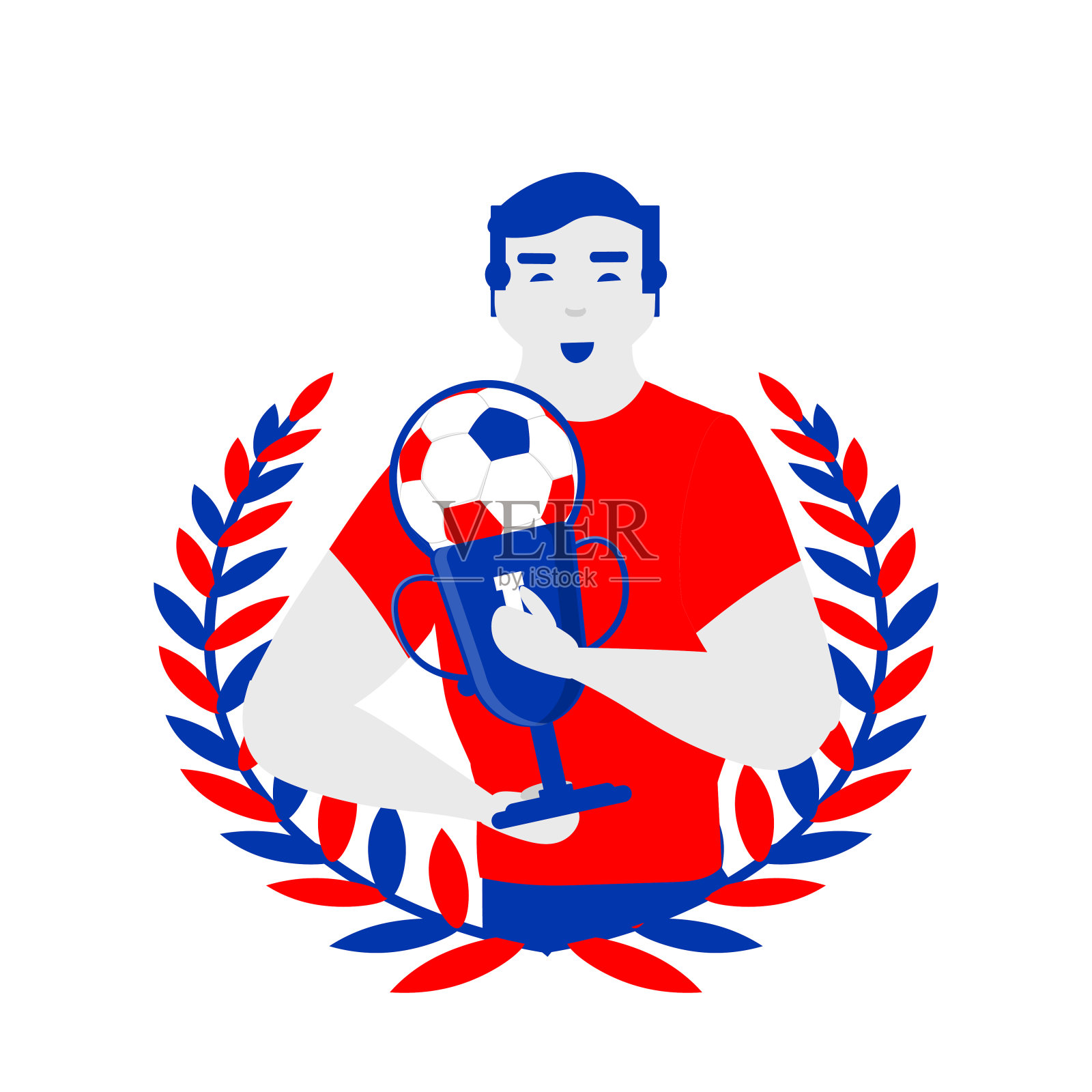 足球杯套插画图片素材