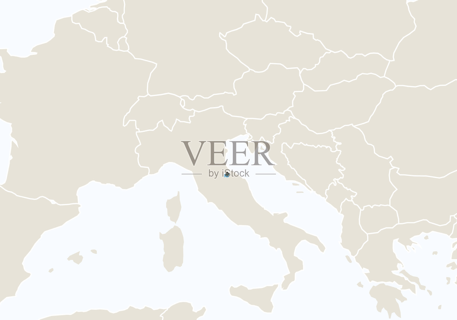 欧洲与突出的圣马力诺地图。插画图片素材