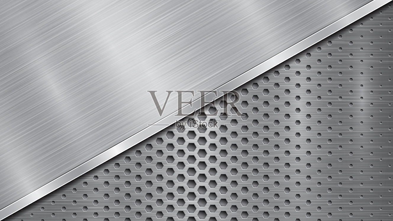 金属背景与孔和抛光板插画图片素材