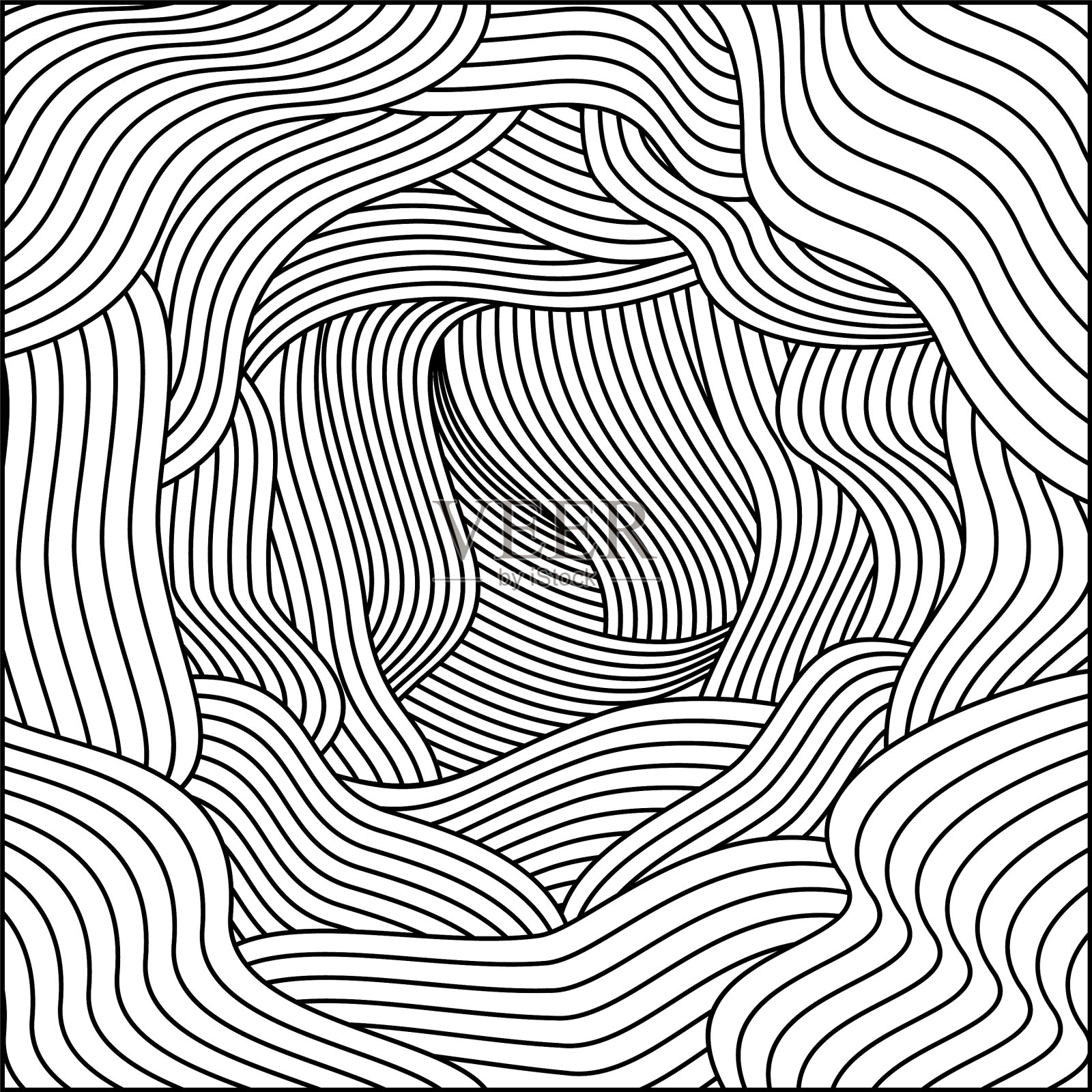 抽象图案背景与黑色线设计插画图片素材