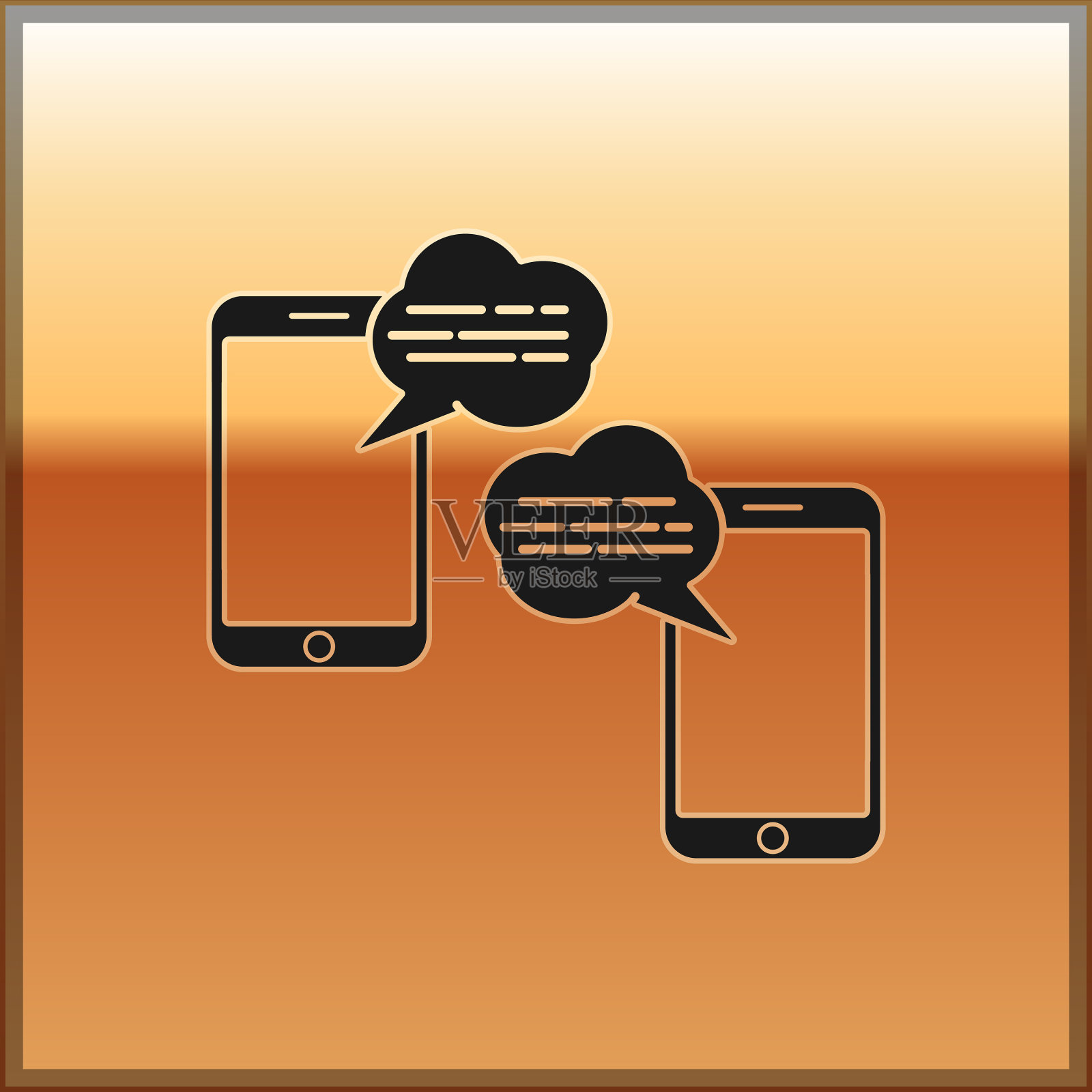 黑色新聊天消息通知电话图标插画图片素材