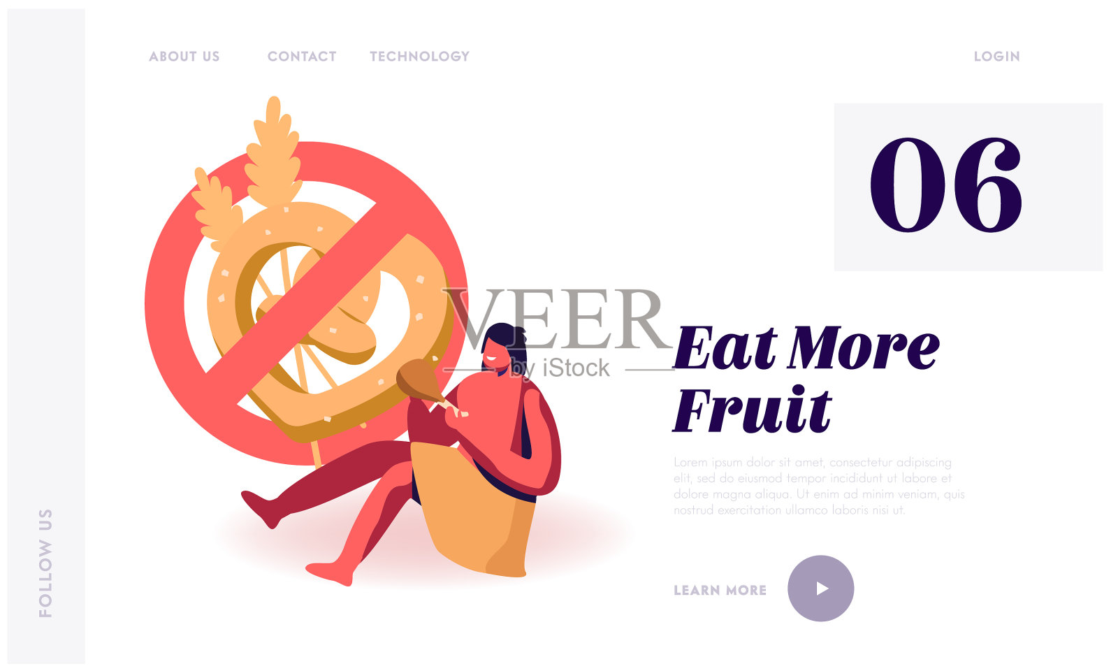 旧石器饮食营养古代人网站设计模板素材