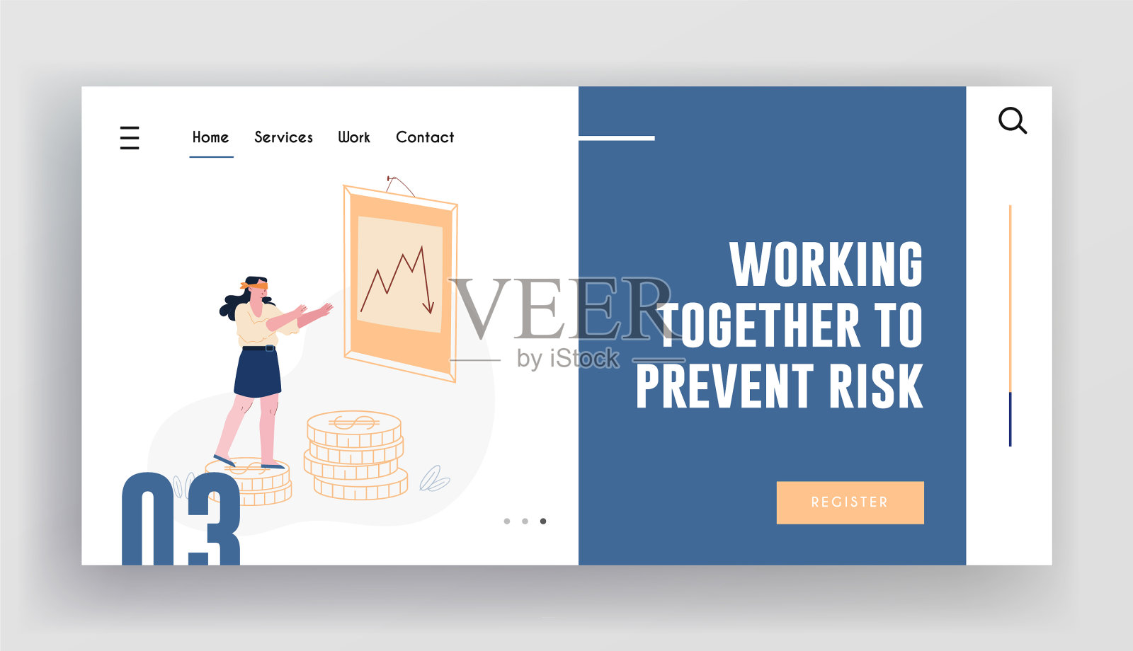 企业财务危机网站登陆页面设计模板素材