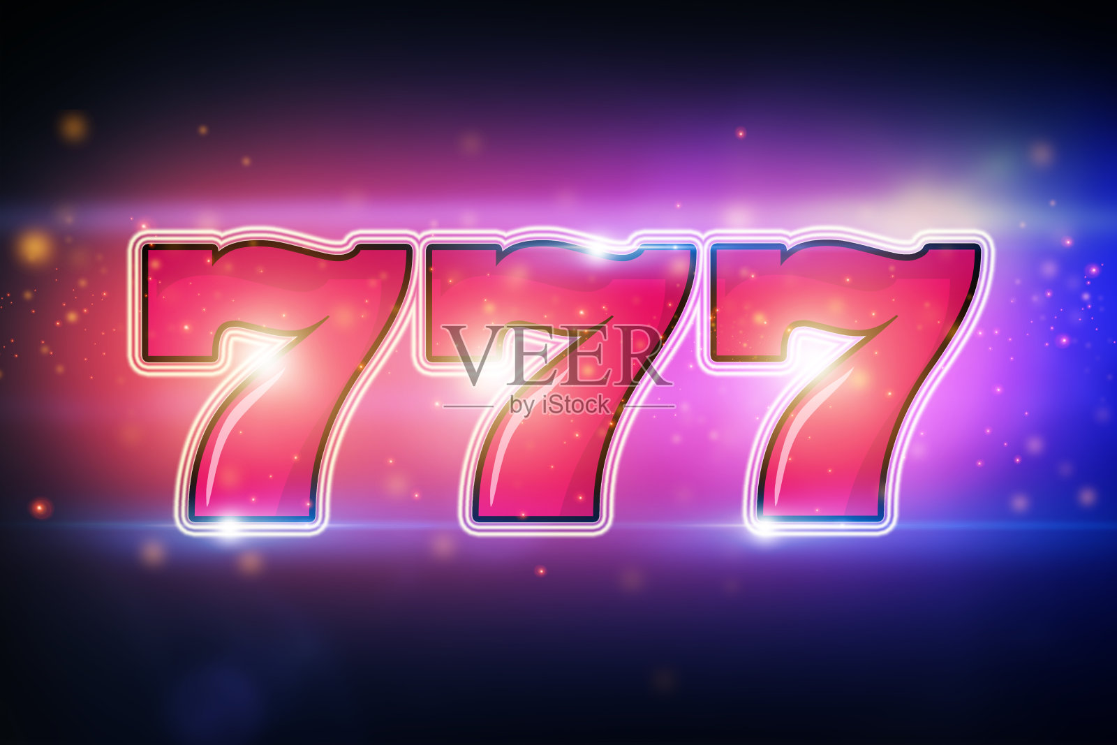 幸运七数字的概念。照片摄影图片