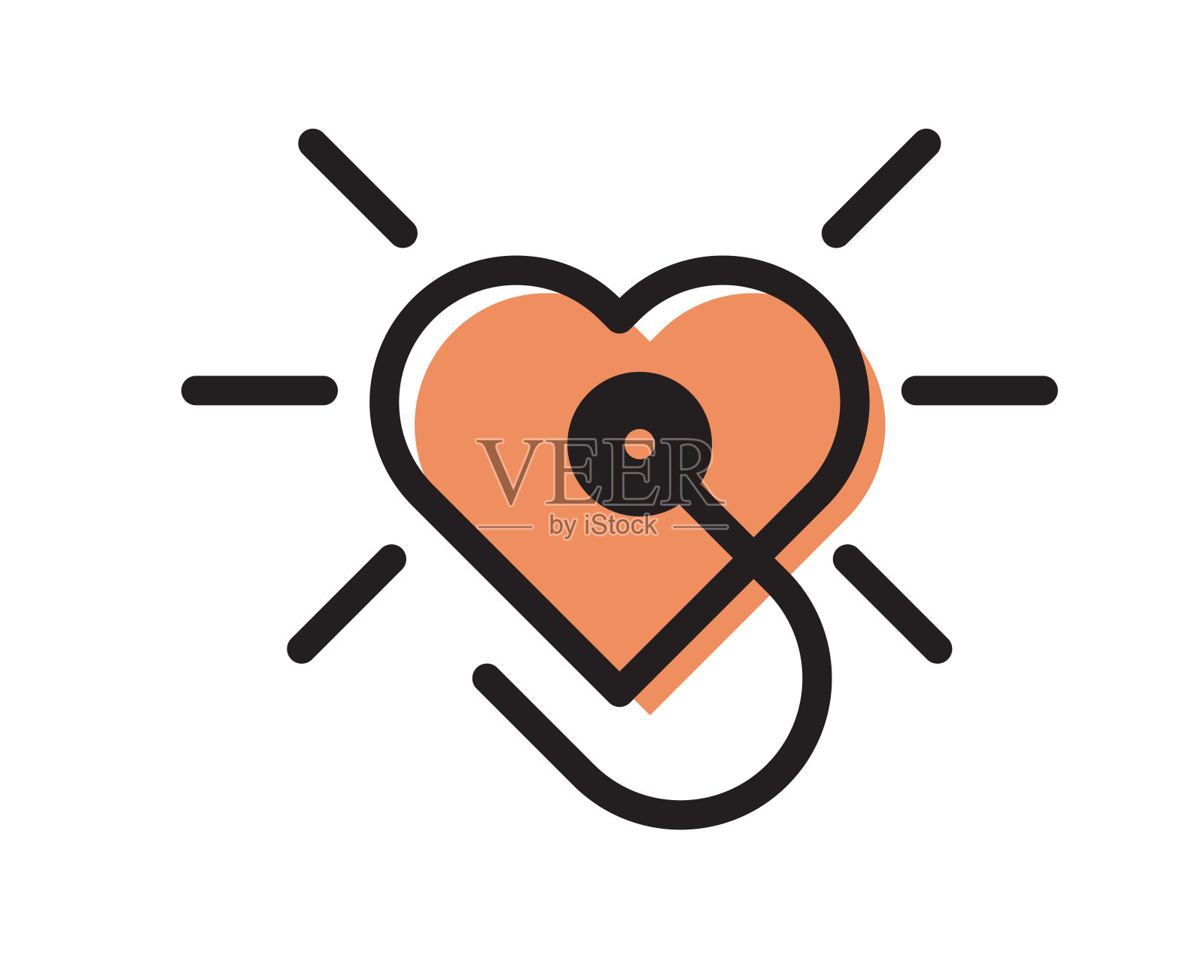 心脏医疗保健-抽象图标插画图片素材