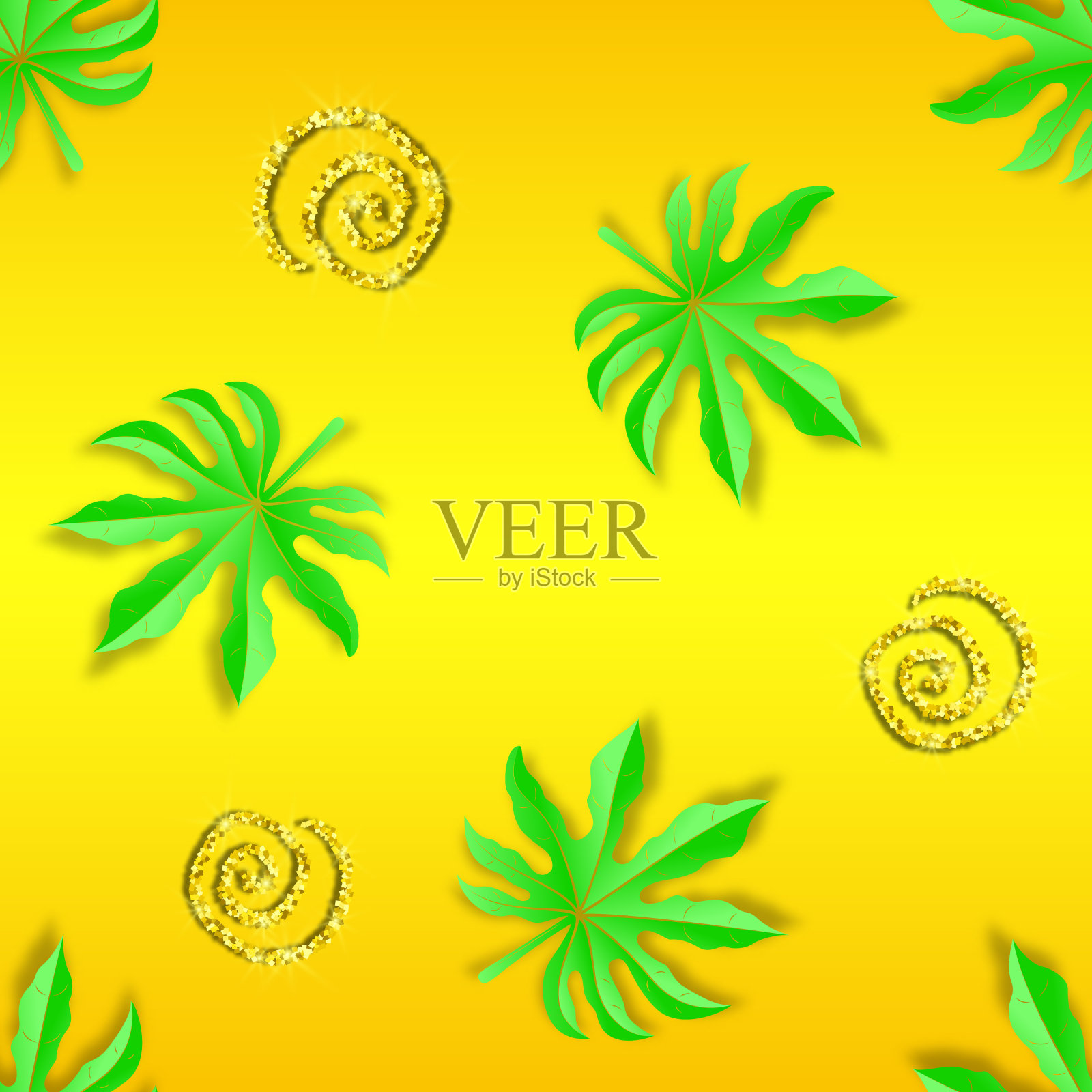 与金银花和闪光图案插画图片素材