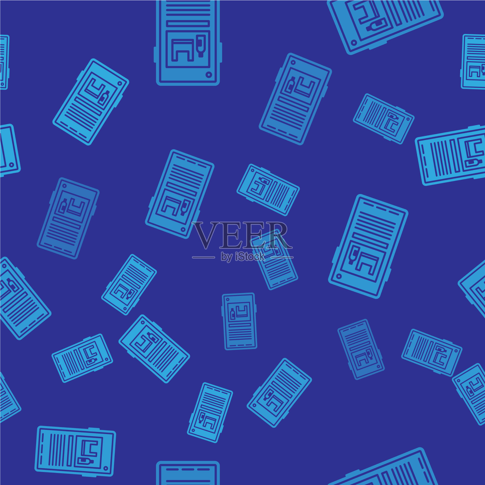 蓝色停止塑料污染图标隔离无缝插画图片素材