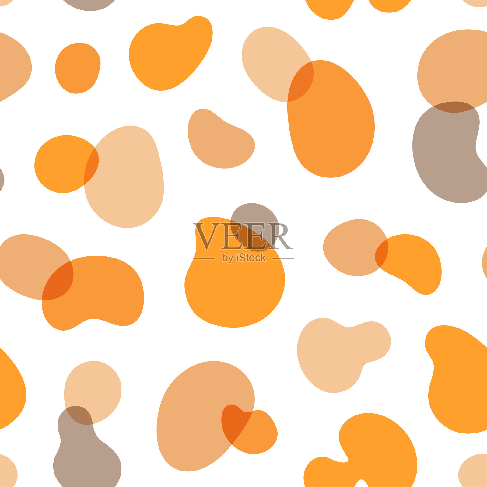 抽象无缝橙色斑点图案插画图片素材
