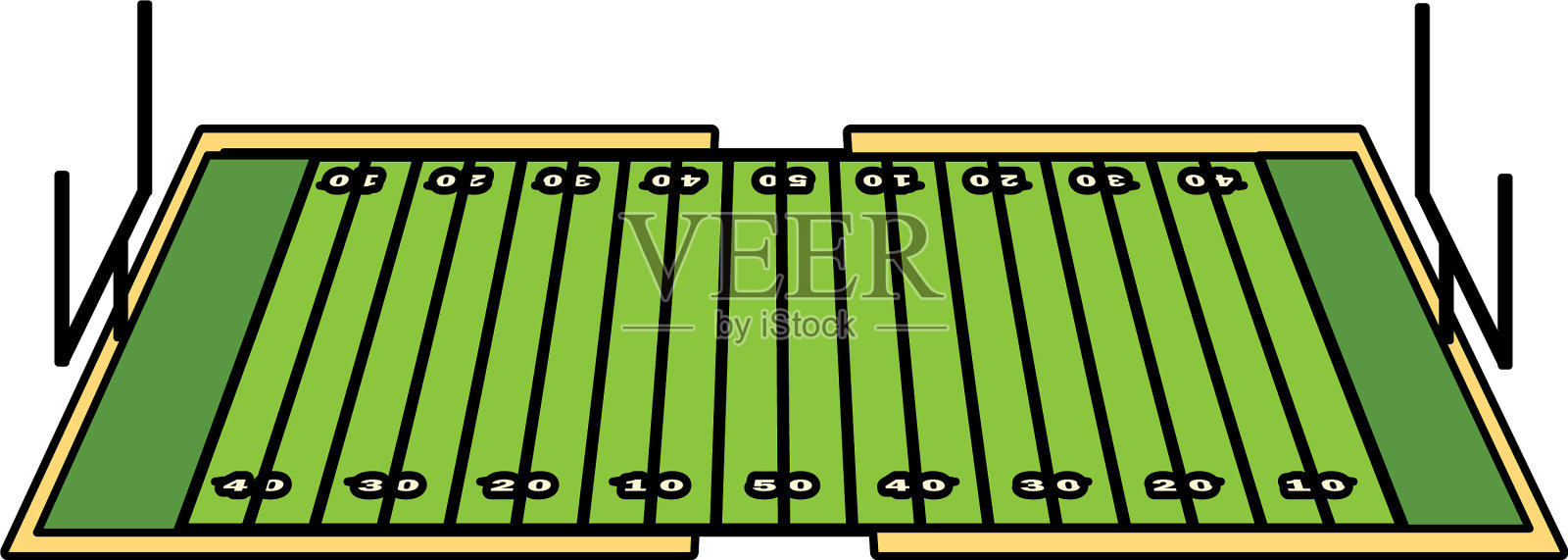 足球场美式足球比赛插画图片素材