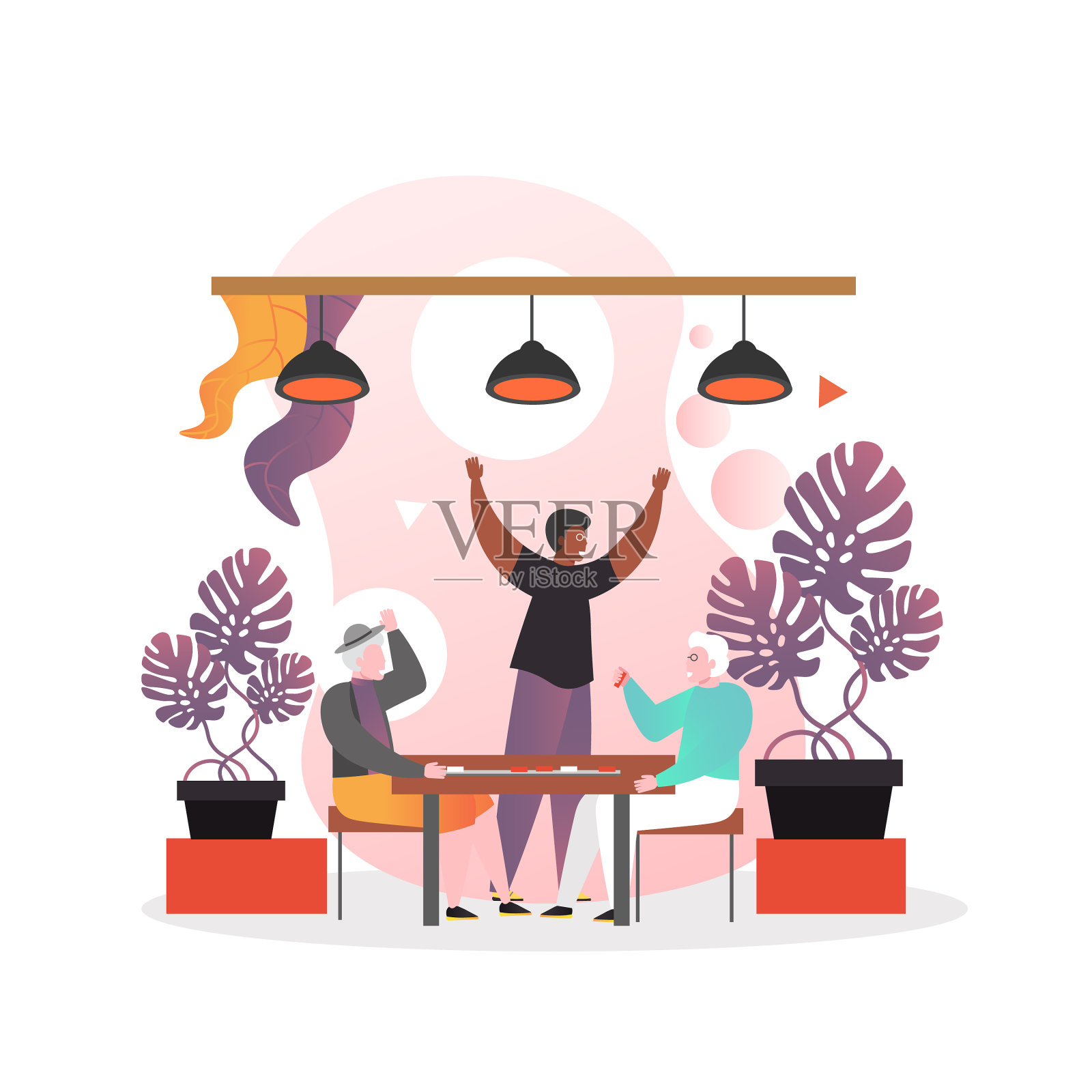 老年护理理念网页横幅设计元素图片