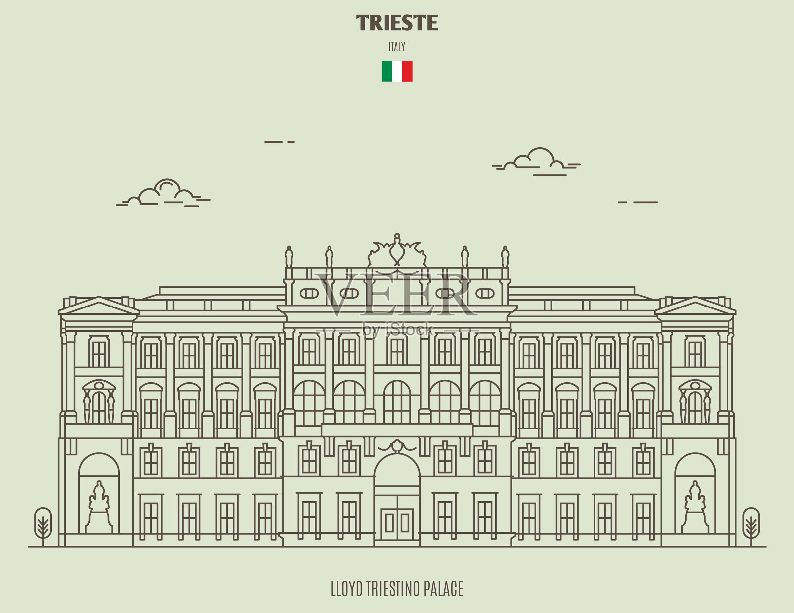 意大利的里雅斯特插画图片素材