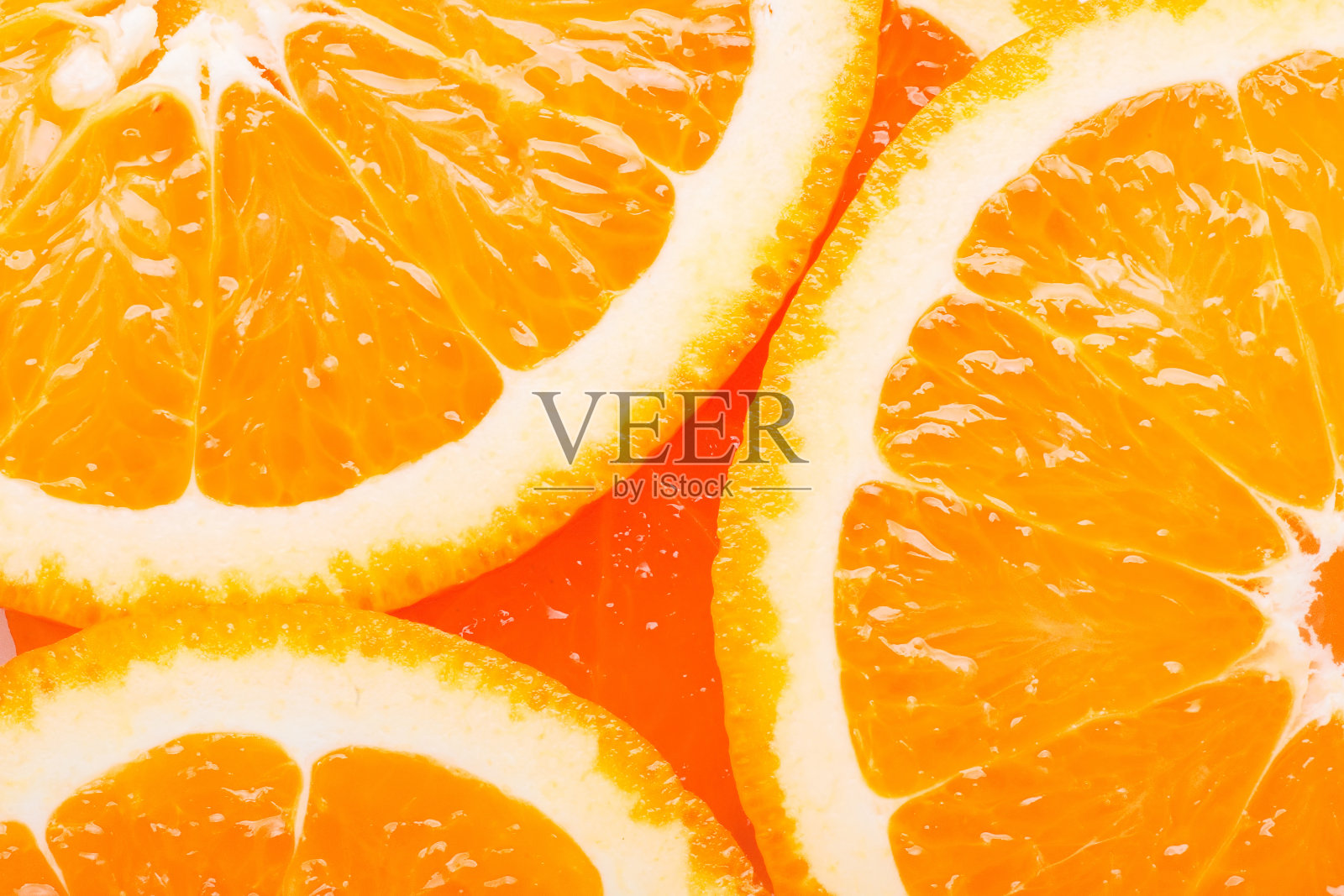 切片的热带水果橙子特写，俯视图。照片摄影图片