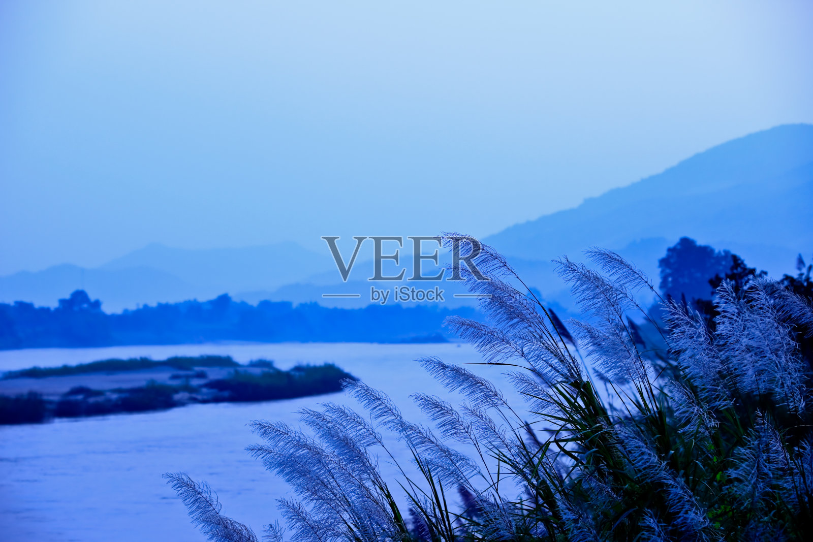 清晨在河边照片摄影图片