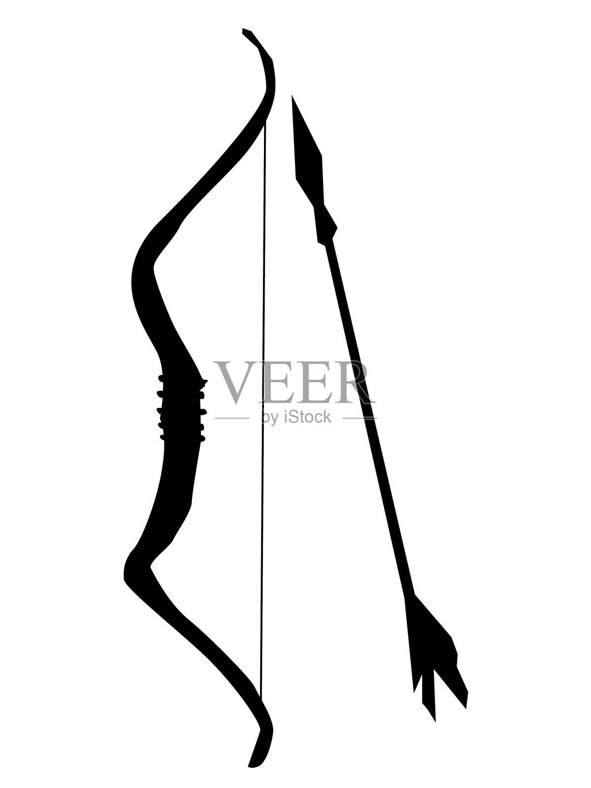 剪影弓箭设计元素图片
