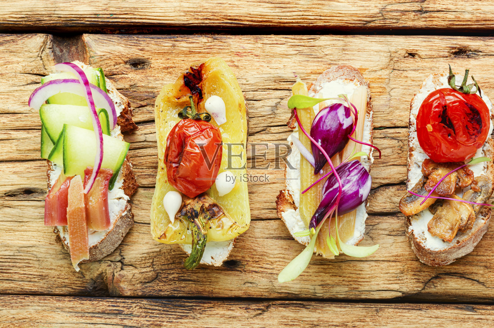 蔬菜烤面包照片摄影图片