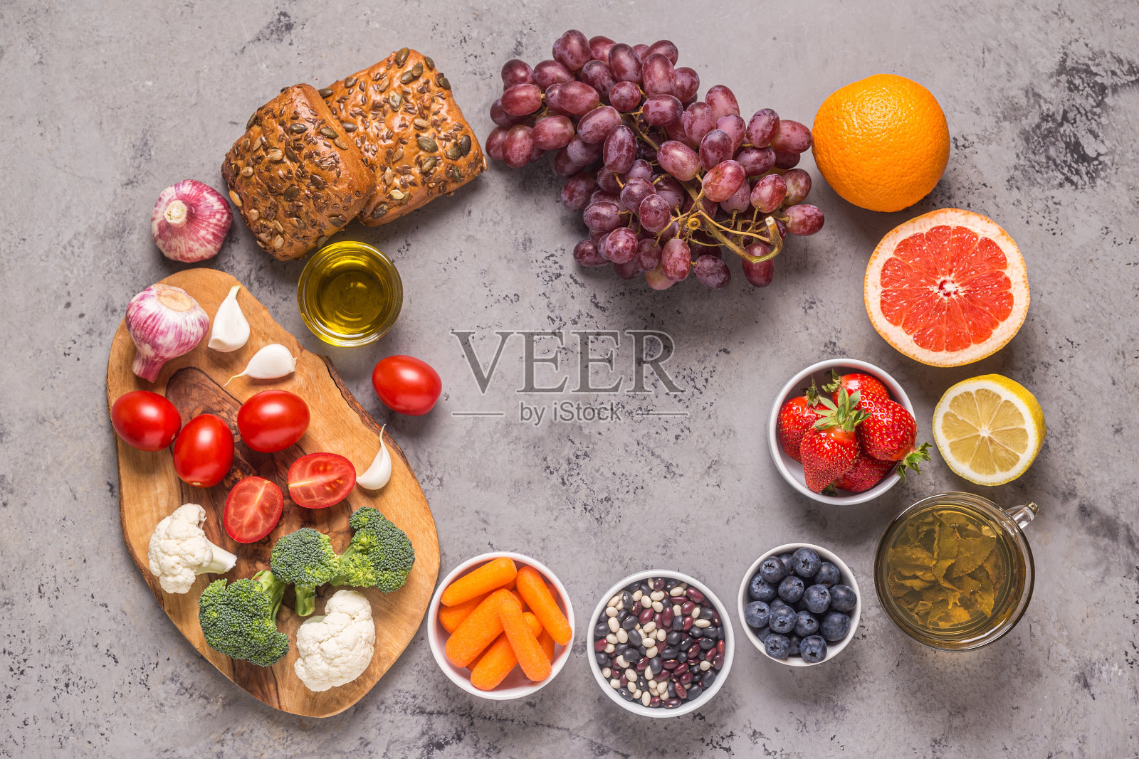 能够降低患癌症风险的食物照片摄影图片