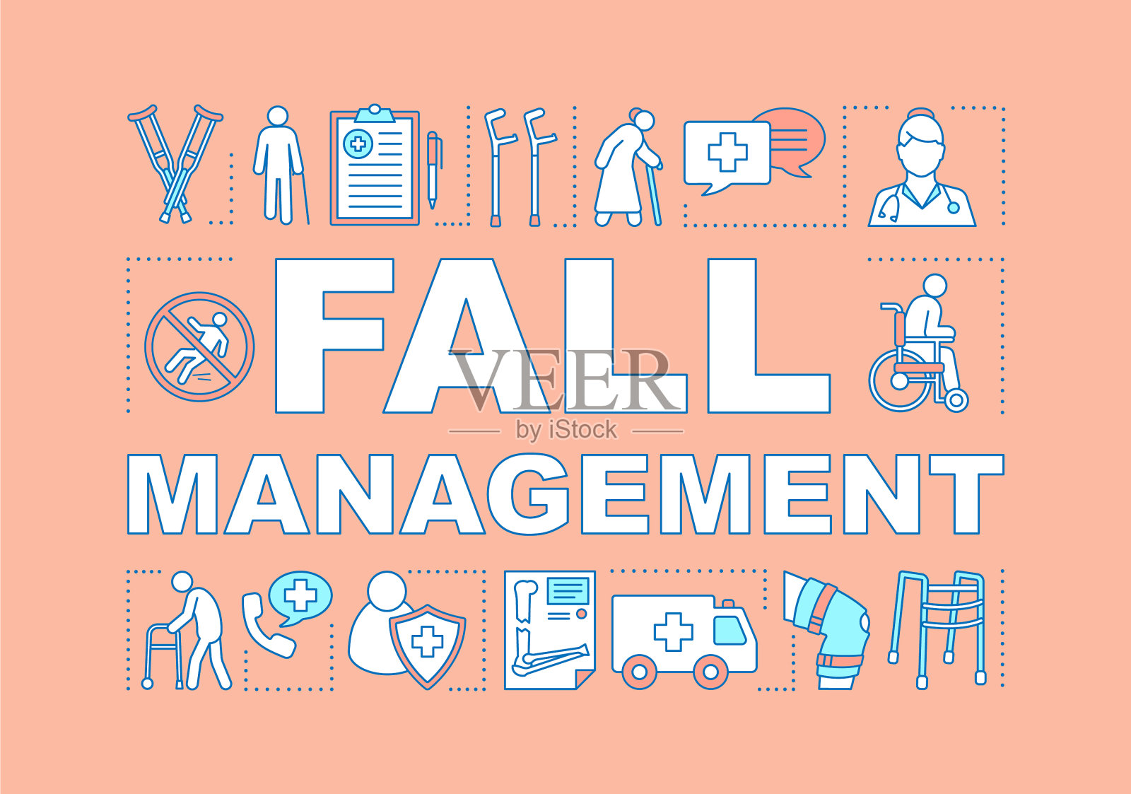 落管理字概念横幅插画图片素材