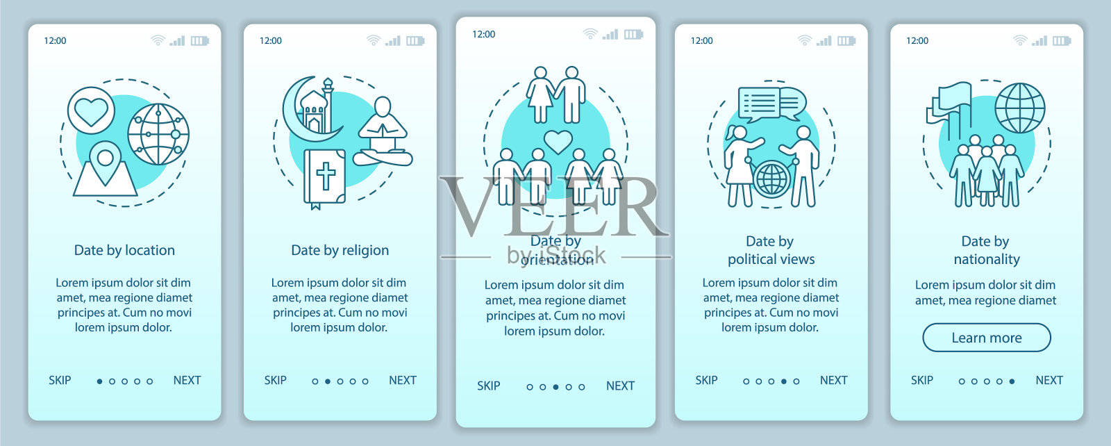 在线约会的手机应用程序模板设计模板素材