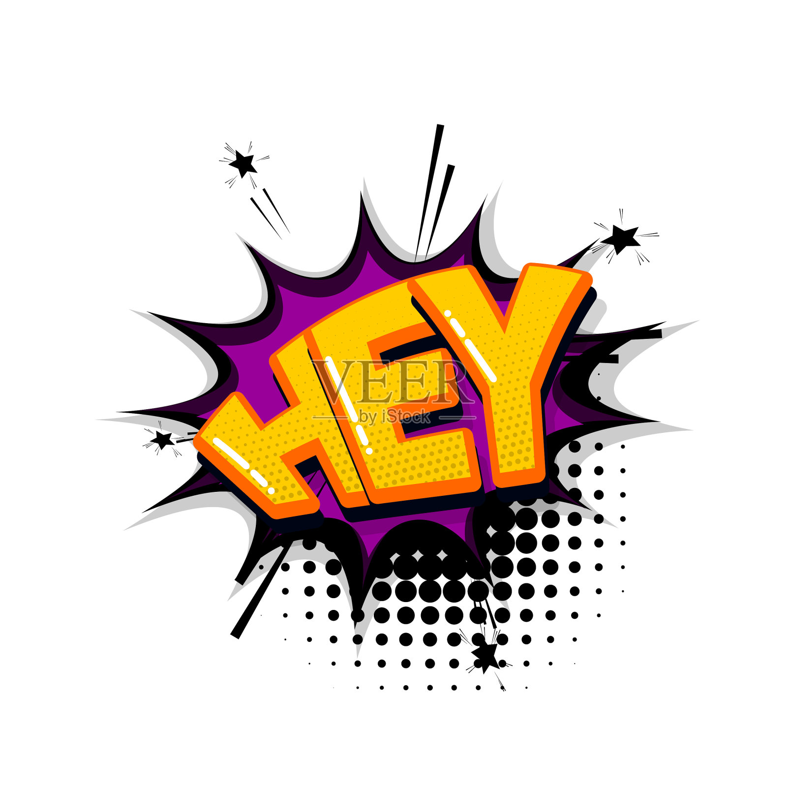 波普艺术漫画文本插画图片素材