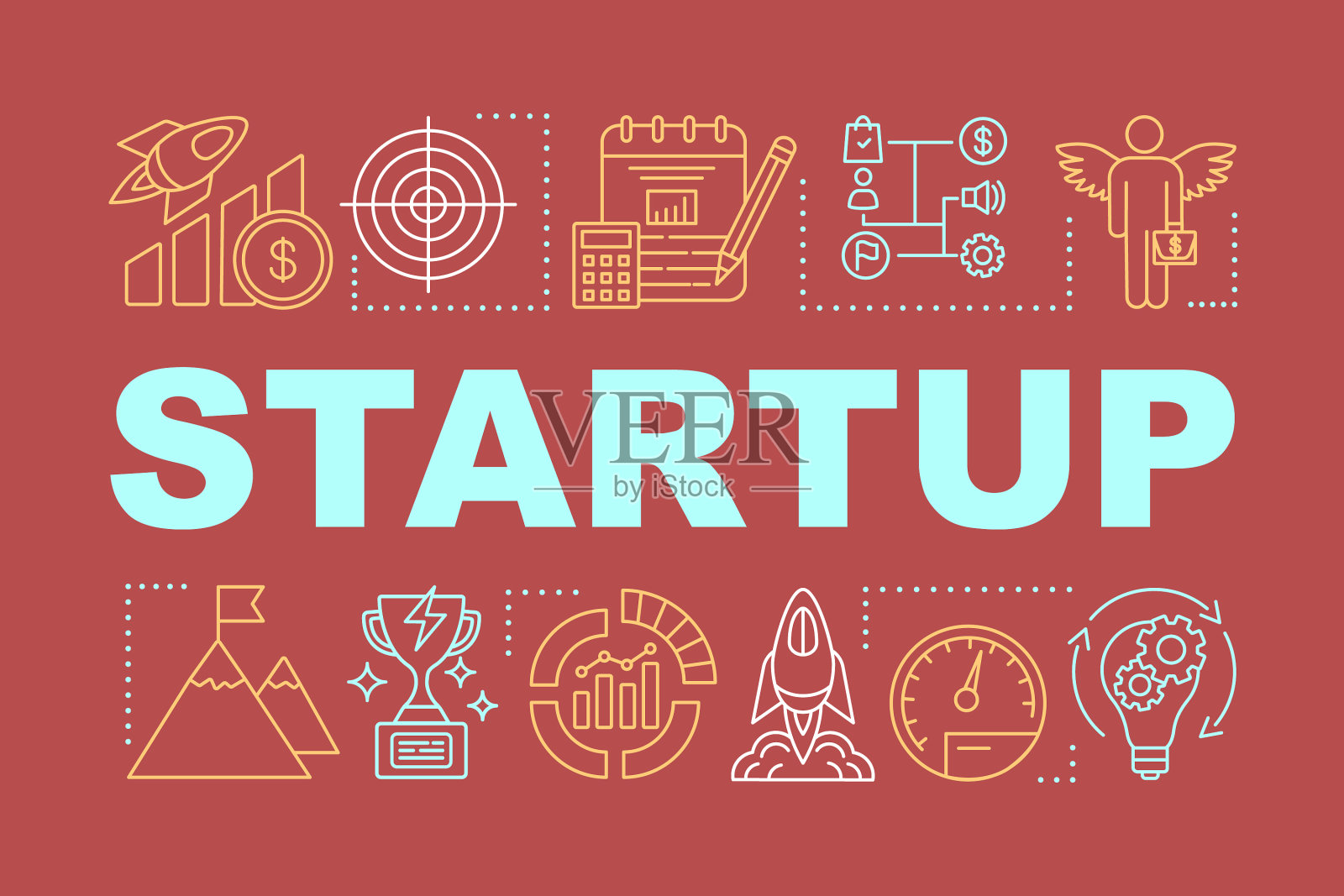 启动词概念横幅插画图片素材