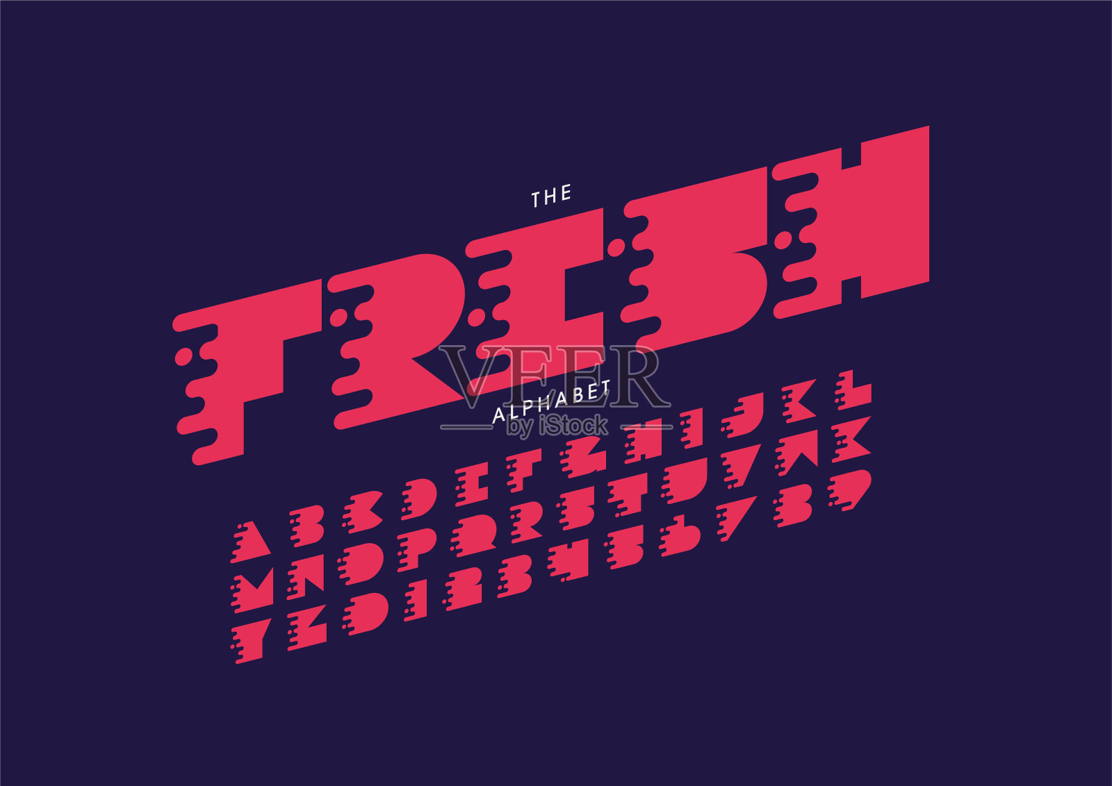 程式化的字母插画图片素材