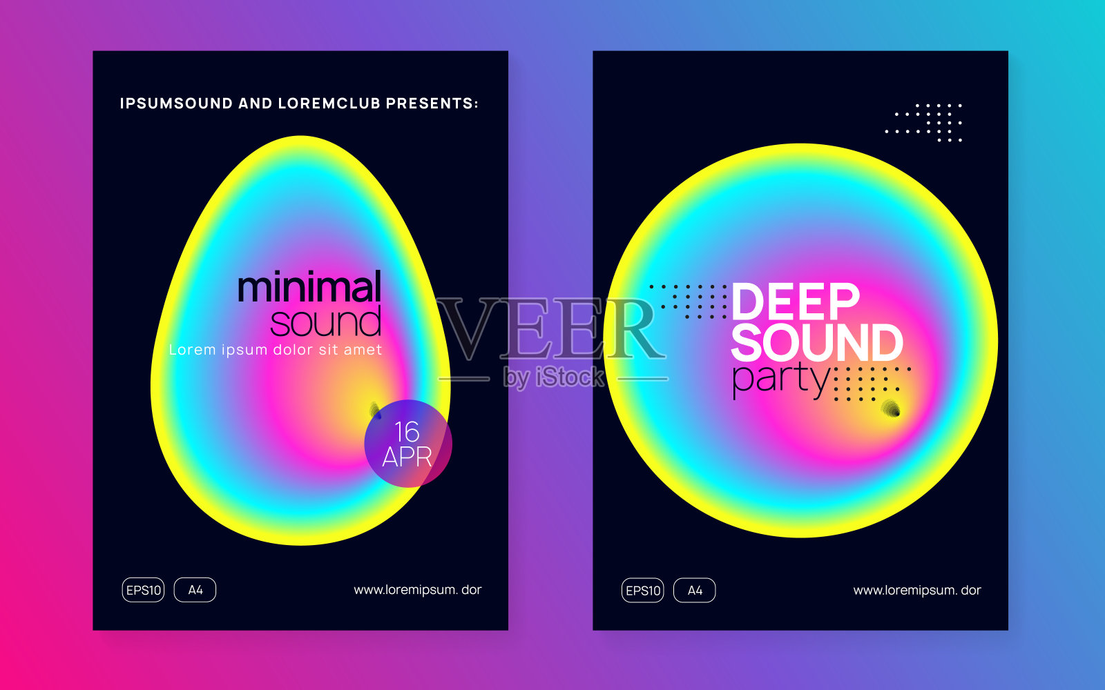 夏季音乐节传单和音乐海报。插画图片素材