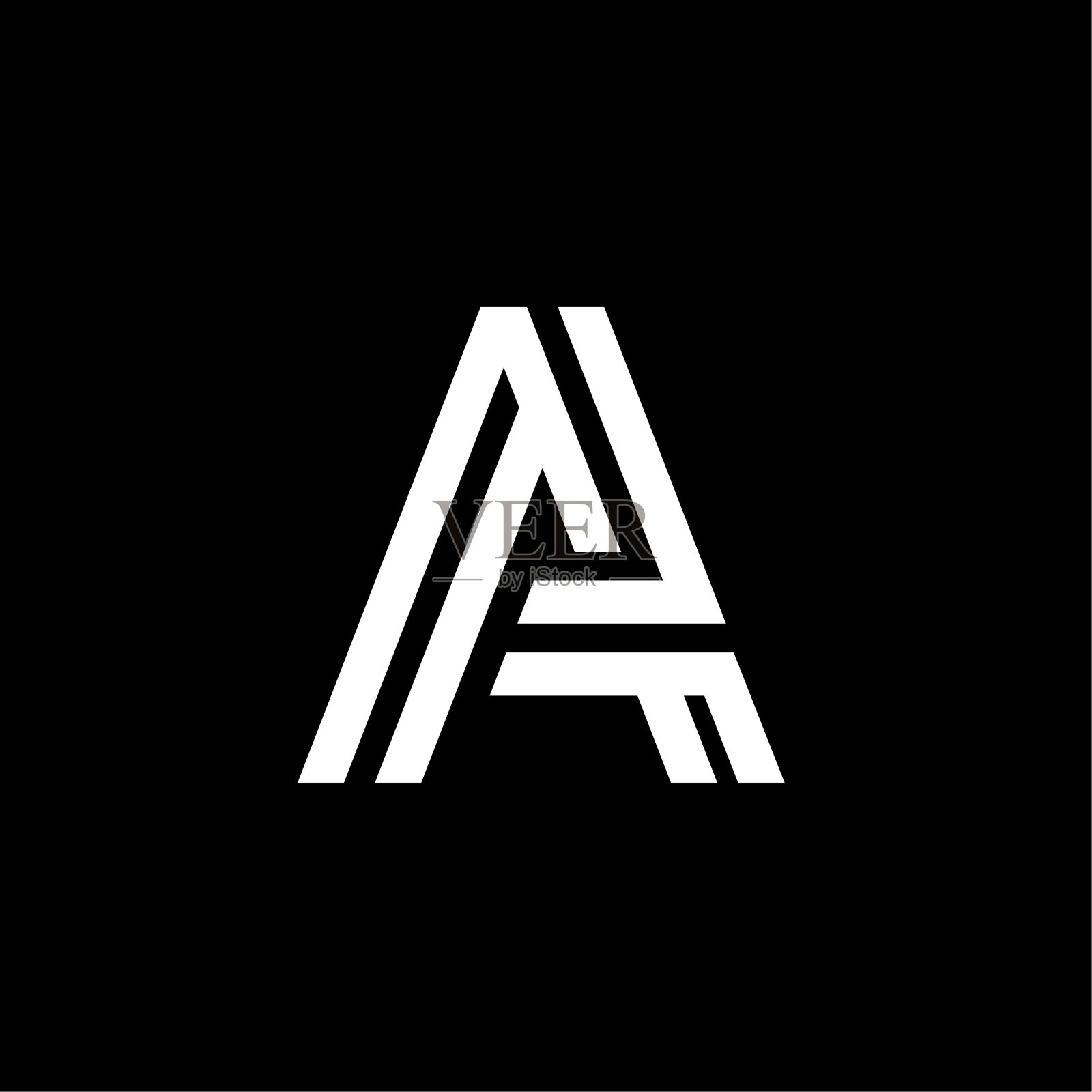 矢量双线替代标志字母A插画图片素材