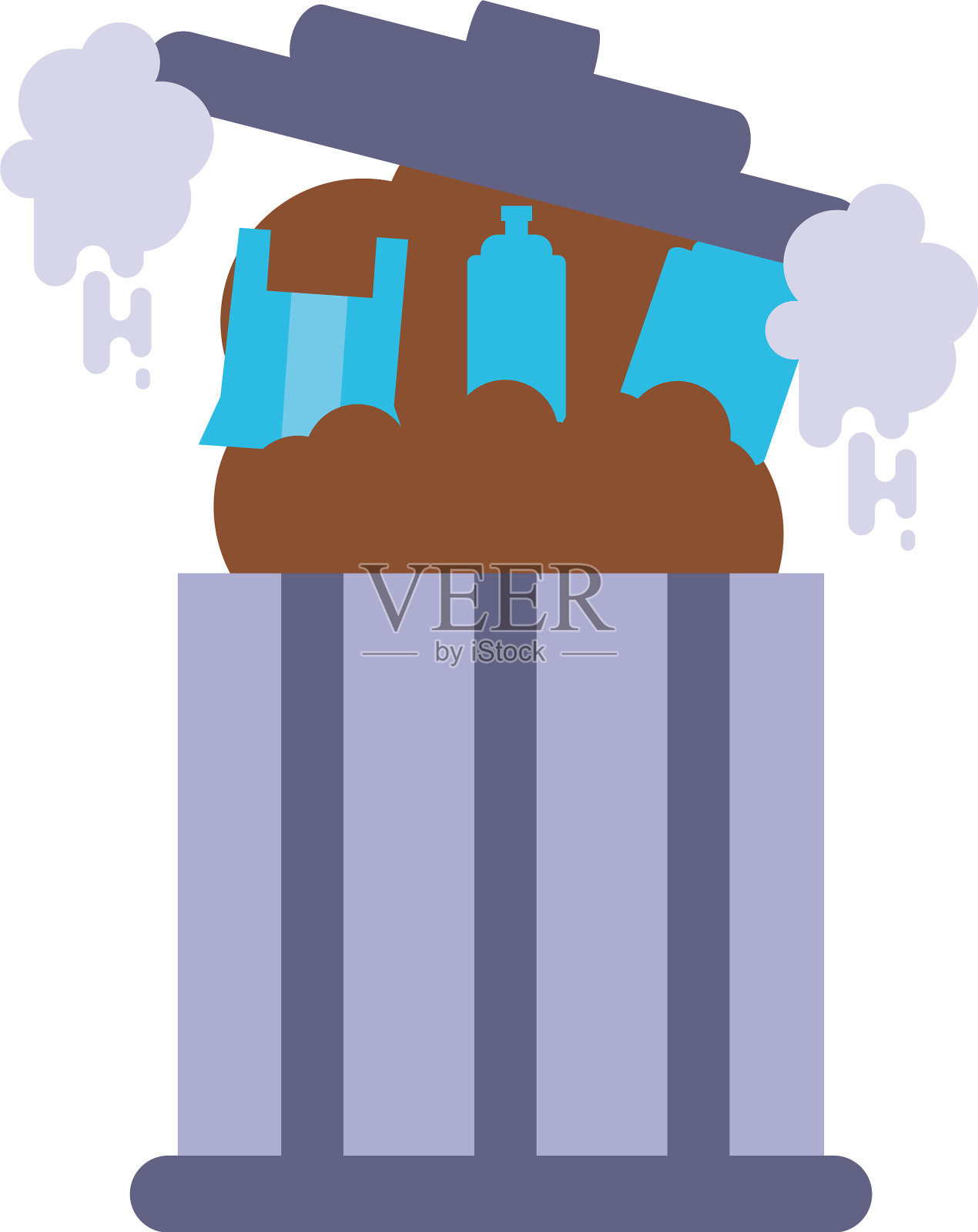 带烟的孤立垃圾设计设计元素图片