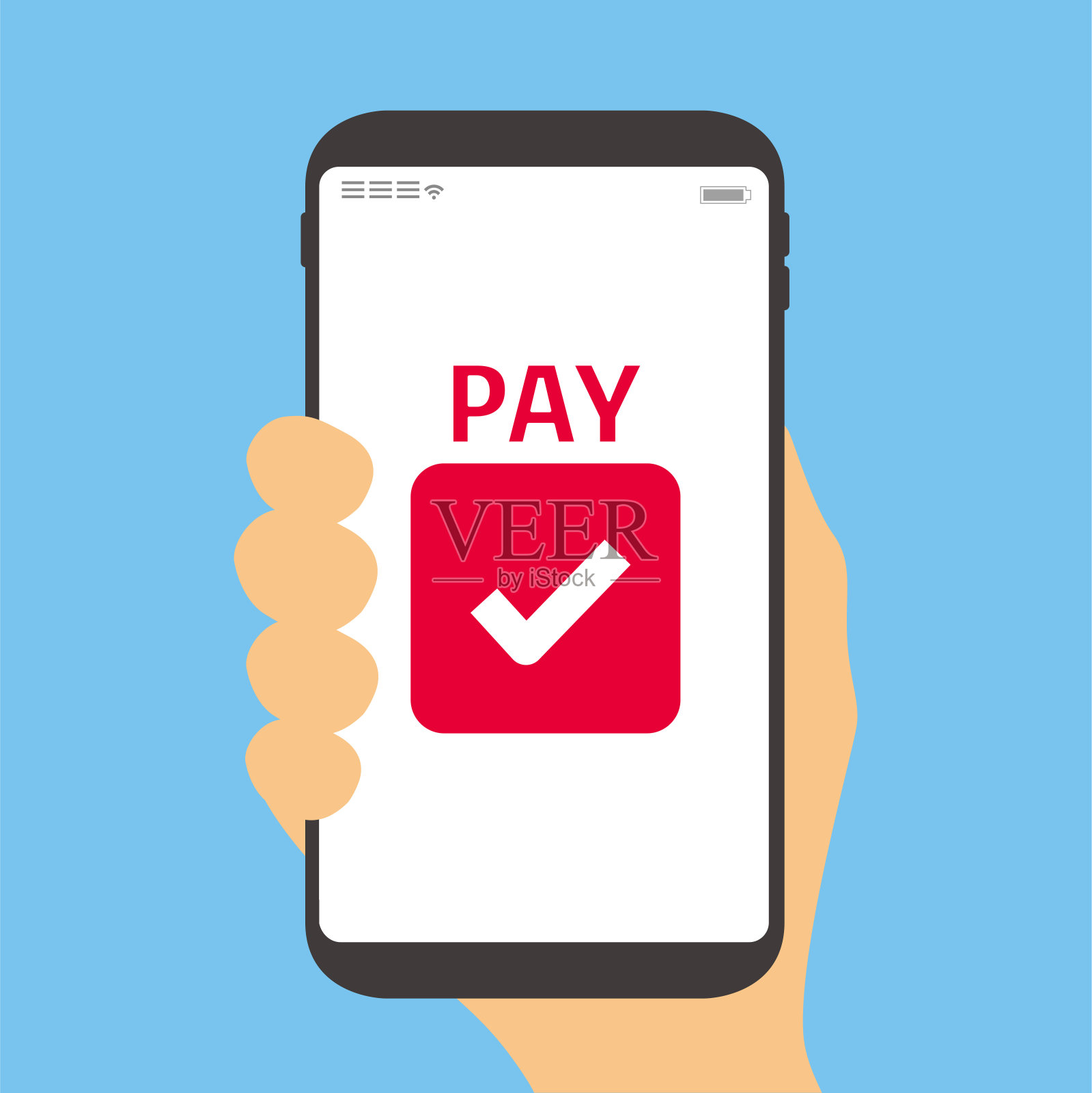 支付与智能手机图标插图插画图片素材