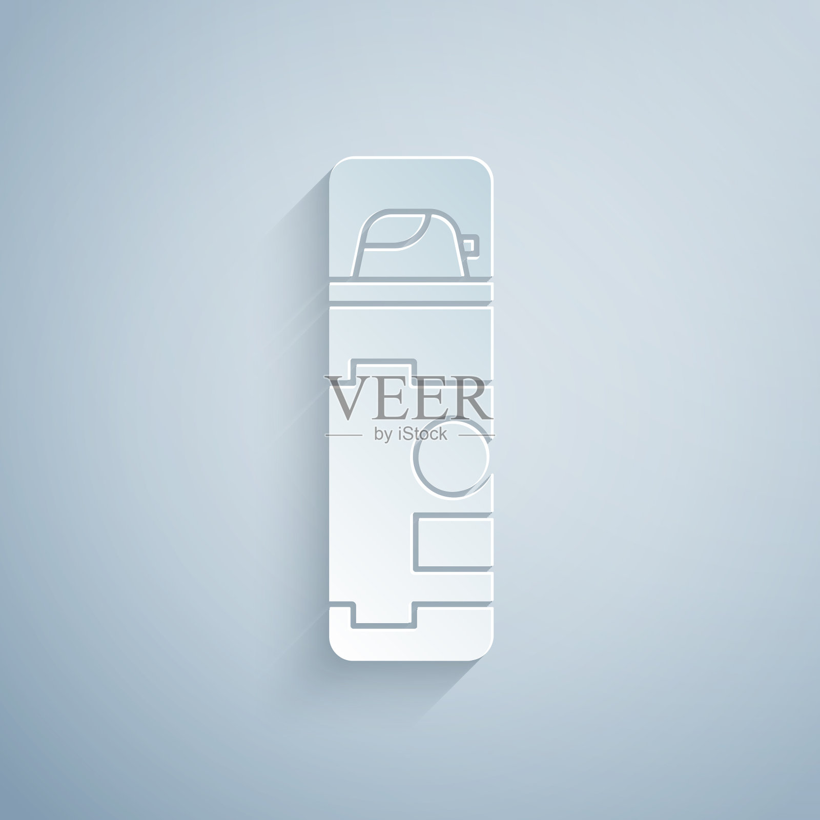 剪纸剃须凝胶泡沫孤立在灰色图标插画图片素材