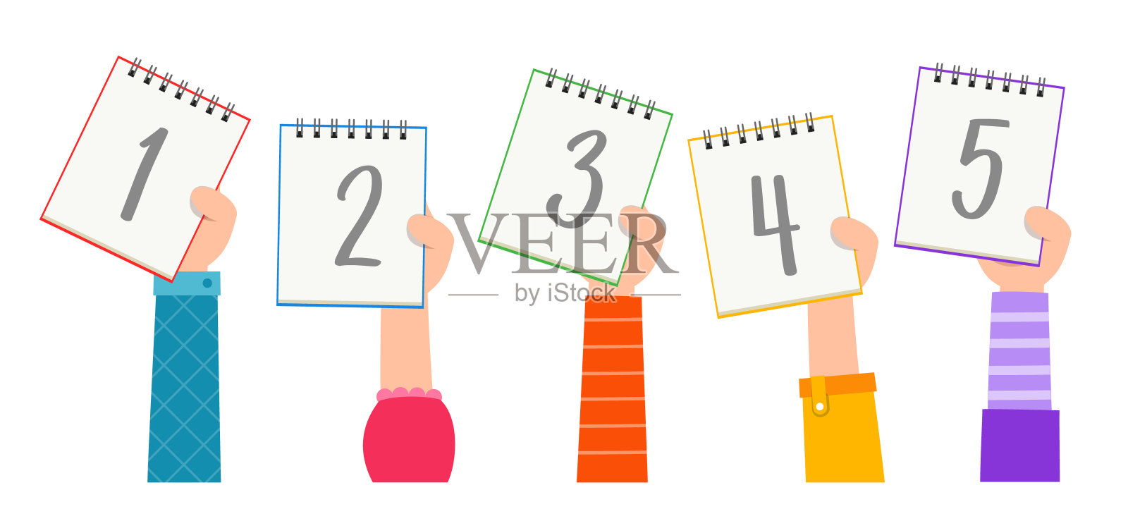 可爱的小朋友学数学数数苹果插画图片素材