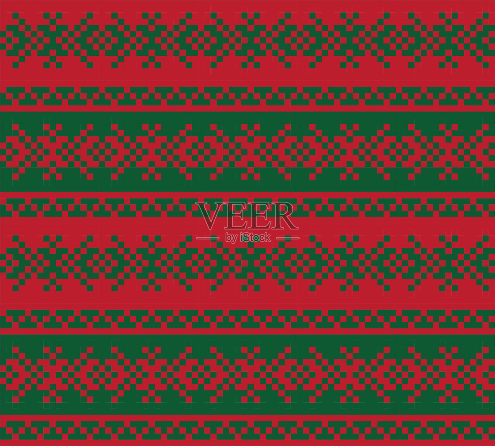 圣诞集市岛无缝图案背景插画图片素材