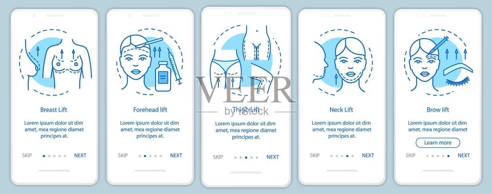 移动应用程序上的手术升降机程序插画图片素材