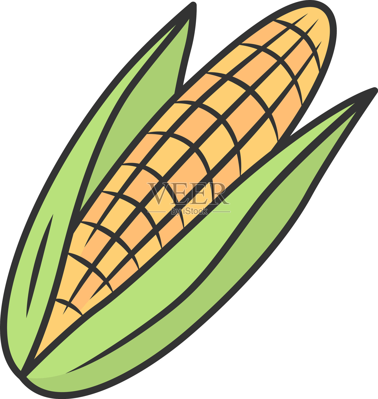 玉米彩色图标设计元素图片