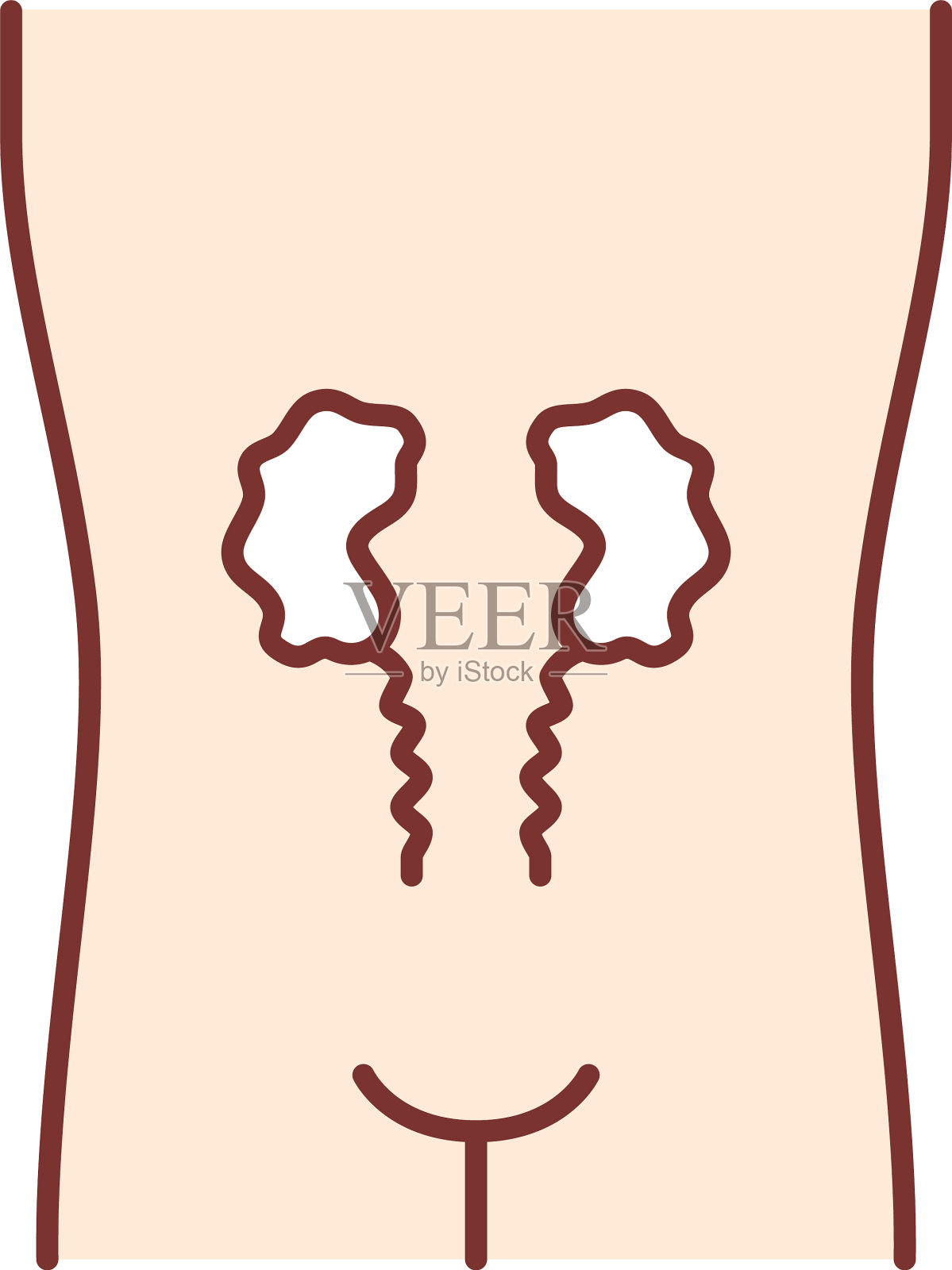 生病的肾脏颜色图标表示人体器官不健康设计元素图片