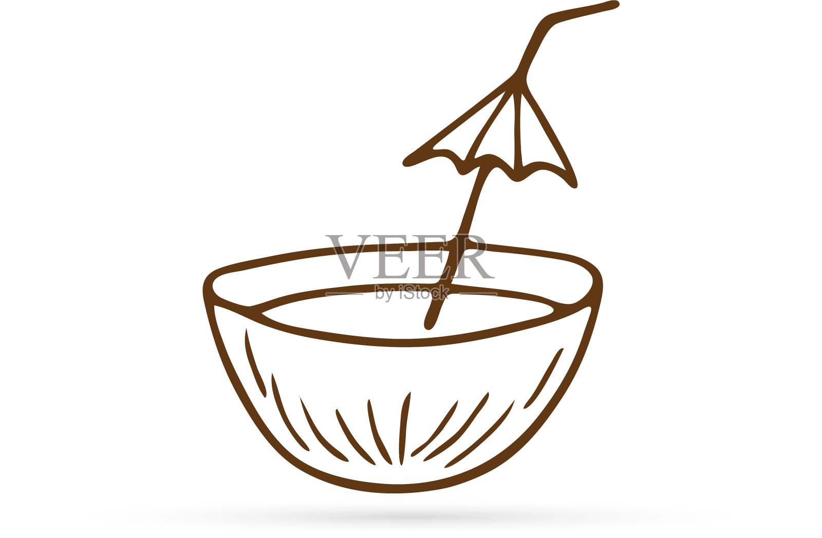 涂鸦椰子图标孤立在白色插画图片素材