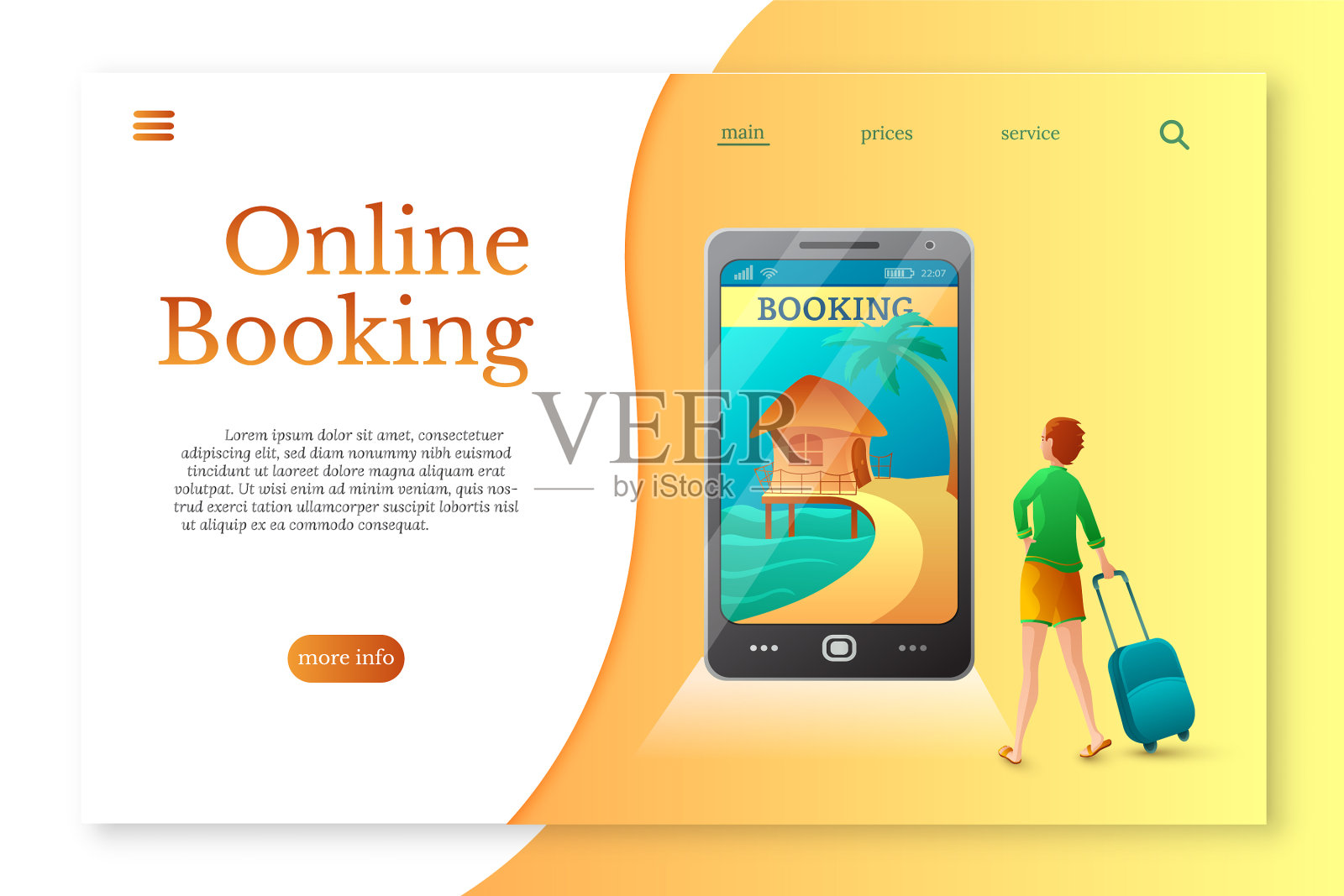 在线预订登陆页面布局度假村预订设计模板素材